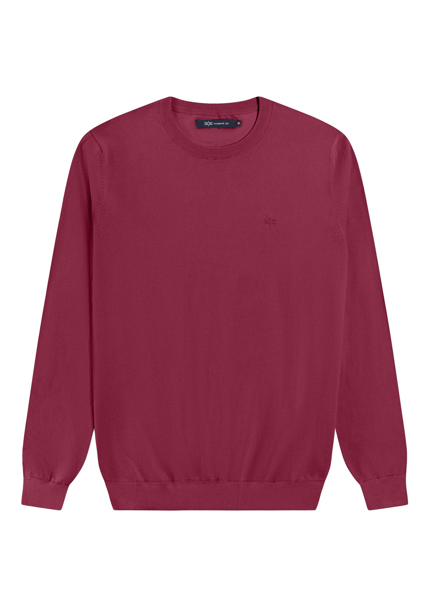 Blus&atilde;o B&aacute;sico Em Tric&ocirc; Com Mangas Longas E Gola Redonda, BORDO WITCH, large.