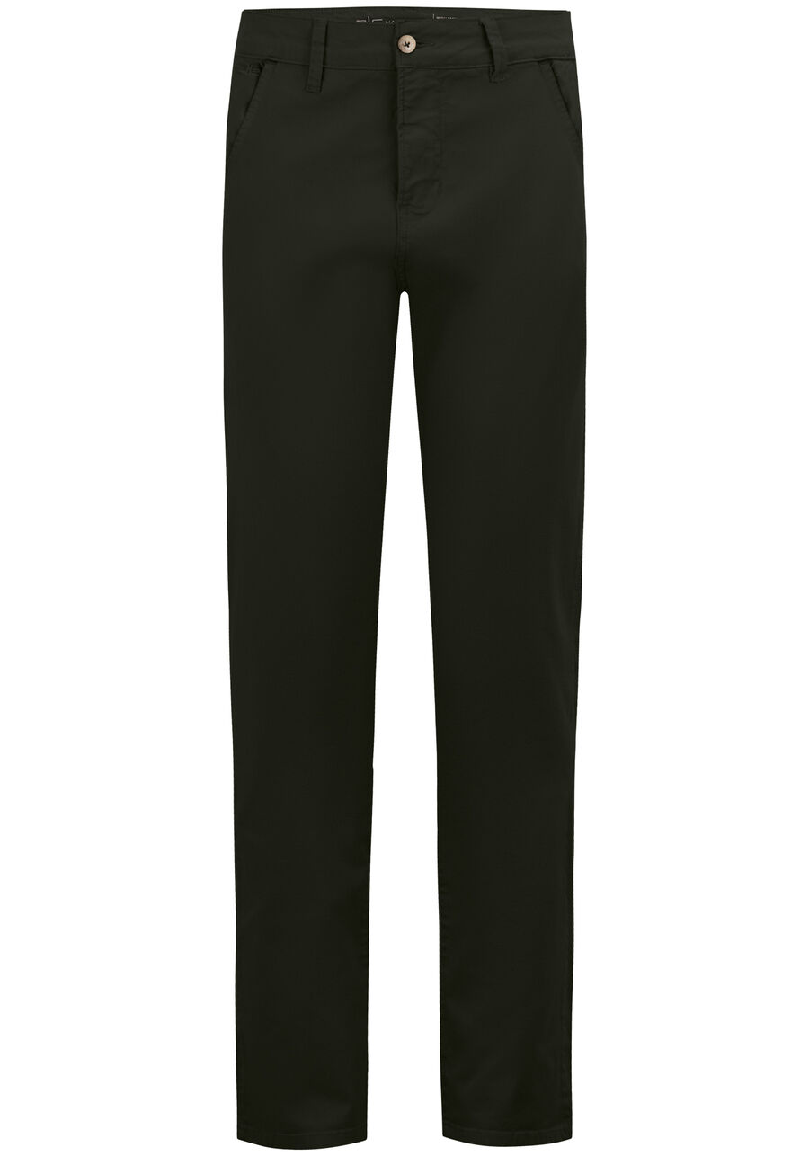 Calça Reta Radial Em Sarja De Alfaiataria Com Elastano, PRETO REATIVO. Calça Reta Radial Em Sarja De Alfaiataria Com Elastano, PRETO REATIVO, large.