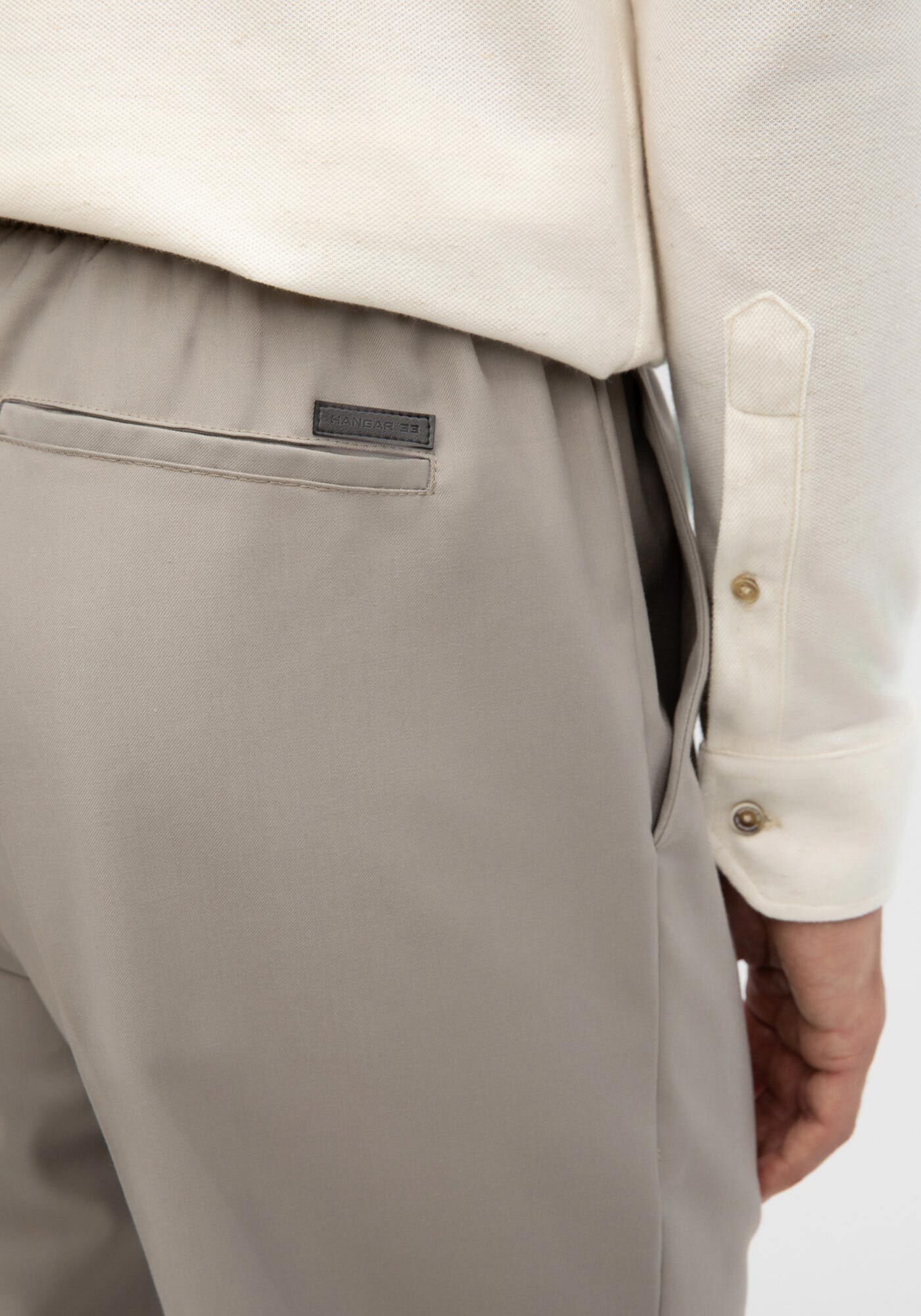 Cal&ccedil;a Masculina em Tecido Alfaiataria com Cadar&ccedil;o, BEGE RUSSET, large.