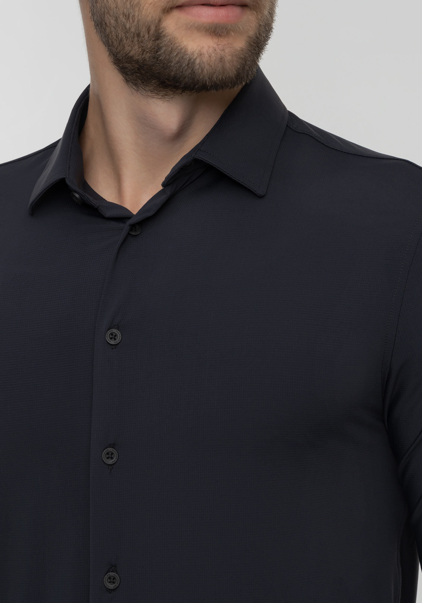 Camisa Slim Fit De Mangas Longas Com Prote&ccedil;&atilde;o UV, PRETO, large.