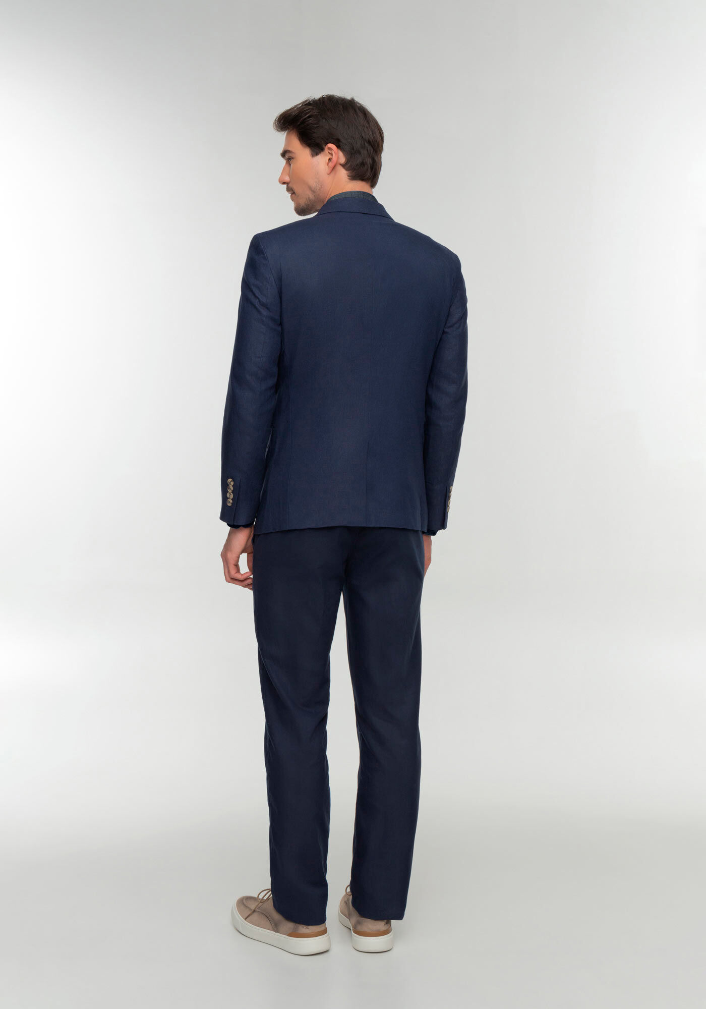 Blazer Slim Comfort Em Tecido Com Linho, MARINHO ACTION, large.