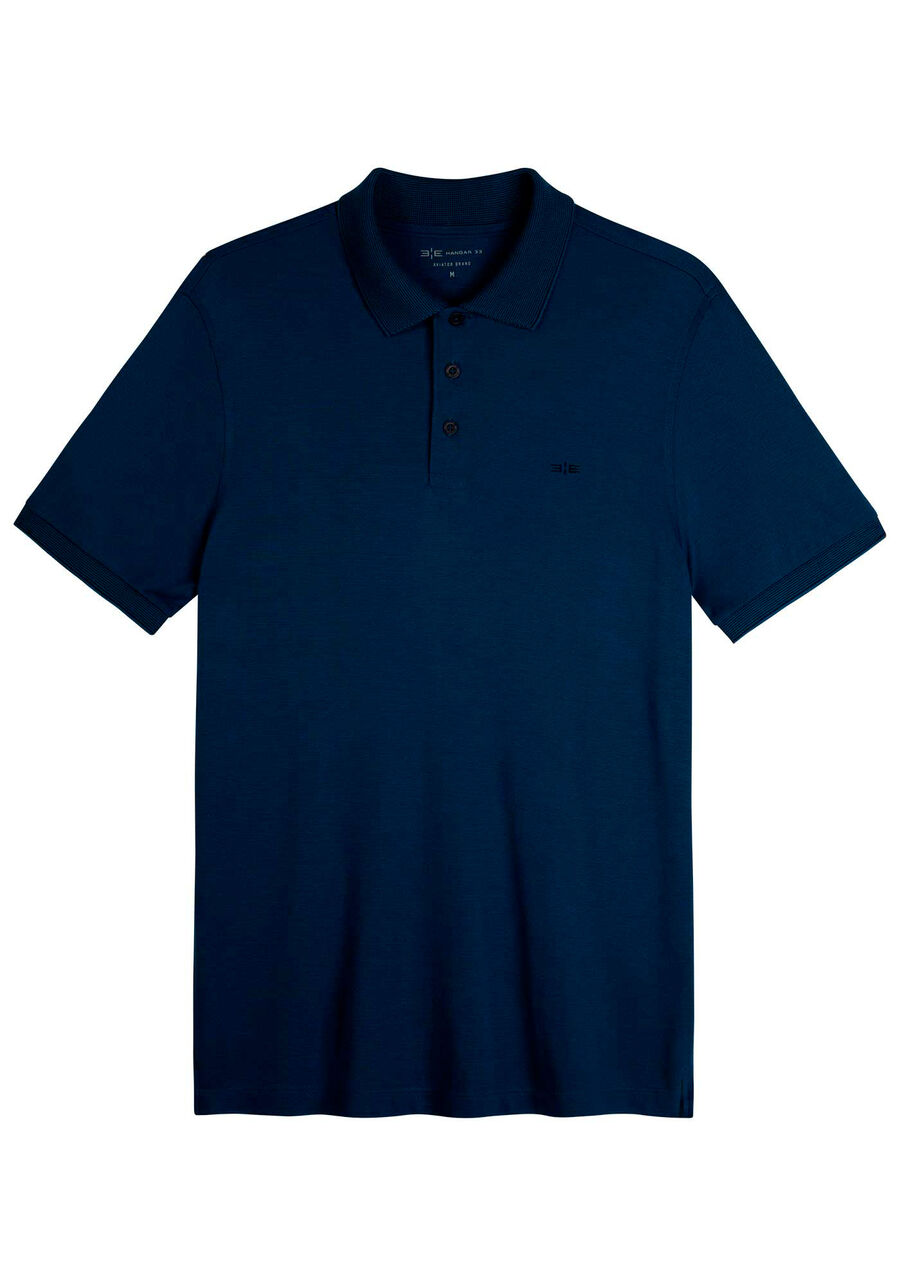 Camisa Polo Masculina em Malha Modal, AZUL SPARK. Camisa Polo Masculina em Malha Modal, AZUL SPARK, large.