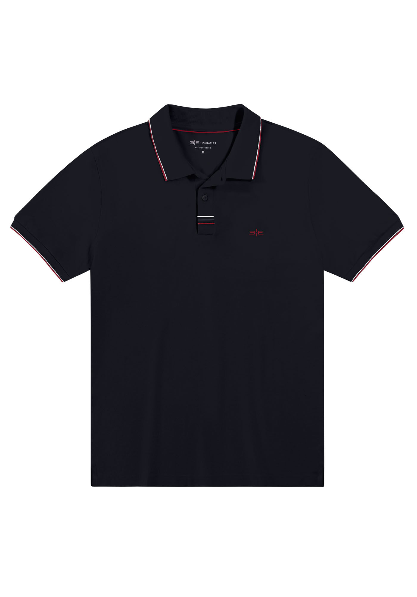 Camisa Polo Masculina em Malha Piquet Big & Tall, PRETO REATIVO, large.