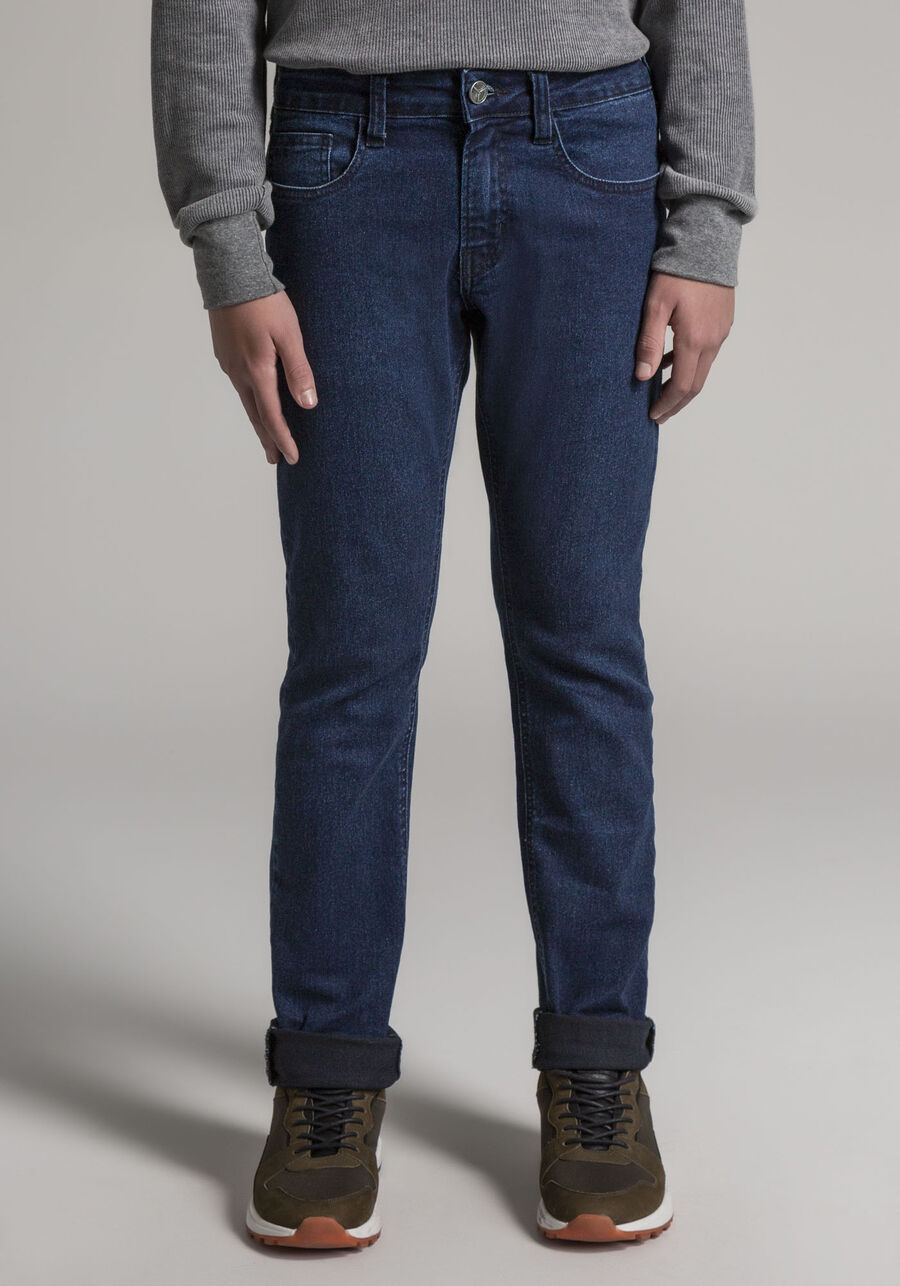 Calça Jeans Juvenil Slim com Elasticidade, JEANS. Calça Jeans Juvenil Slim com Elasticidade, JEANS, large.