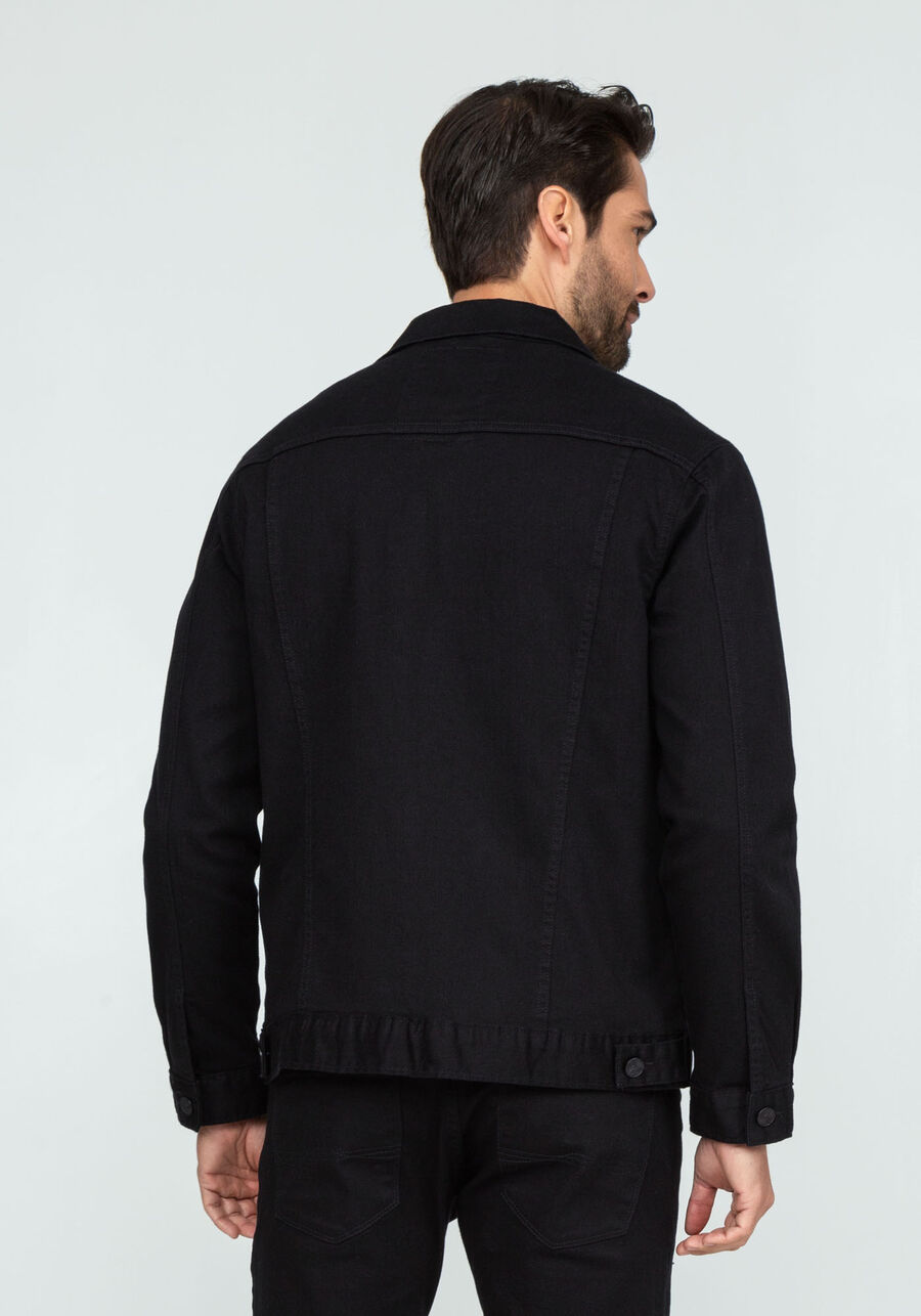 Jaqueta Sarja Não Desbota com Bolso Interno, PRETO REATIVO. Jaqueta Sarja Não Desbota com Bolso Interno, PRETO REATIVO, large.