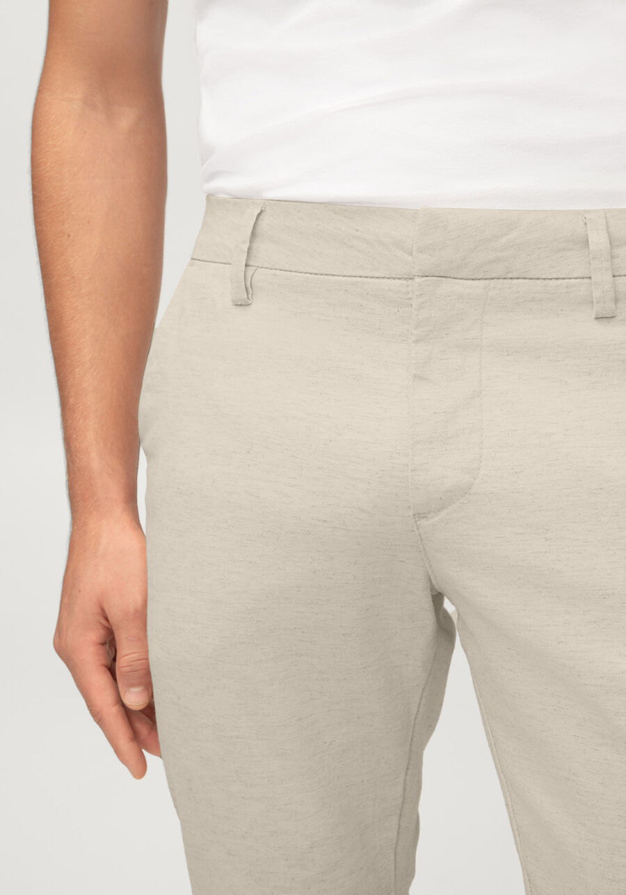 Calça Sarja Masculina Slim Chino, NATURAL. Calça Sarja Masculina Slim Chino, NATURAL, large.