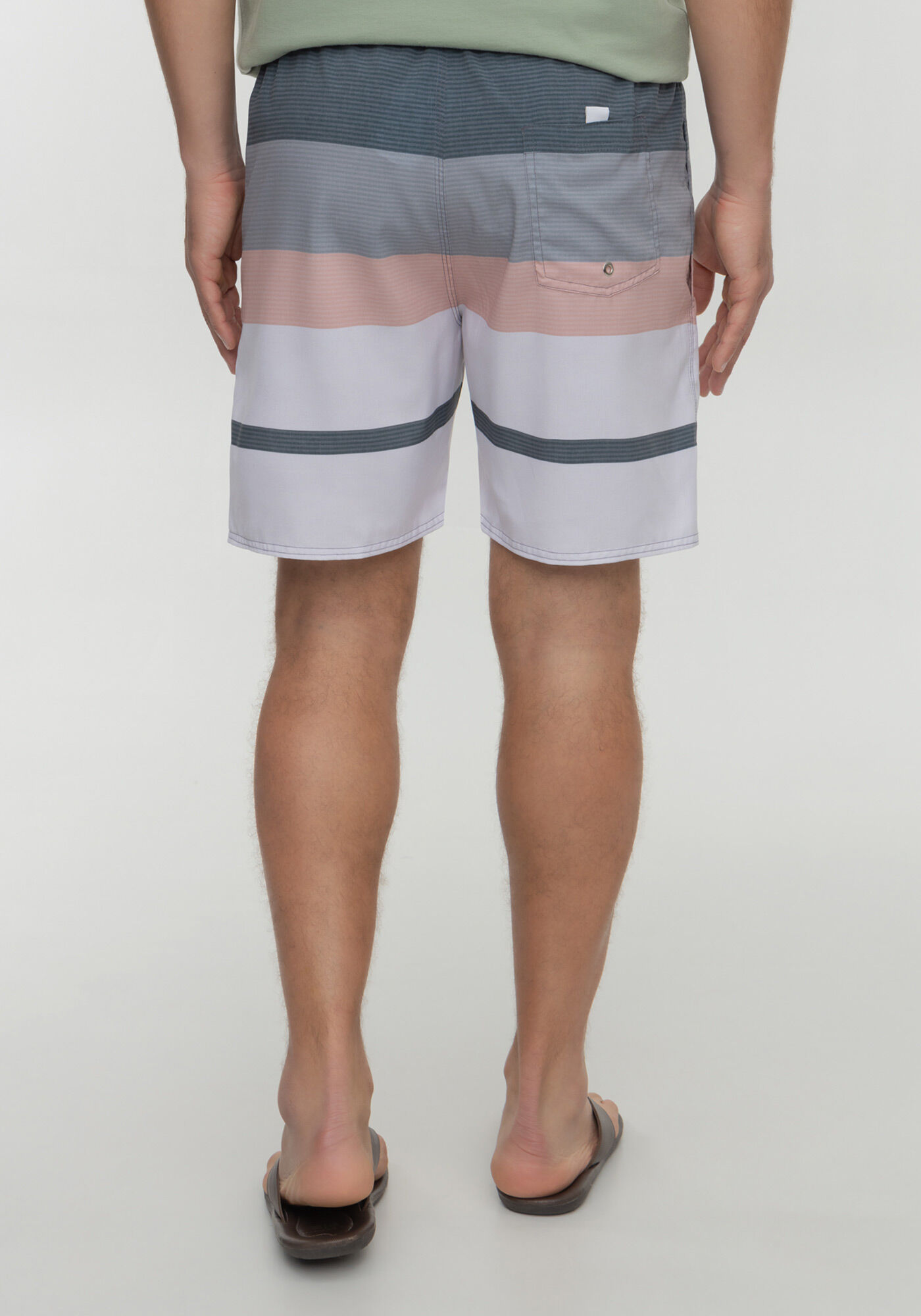 Shorts Estampado Com Bolso E Cadar&ccedil;o Em Tecido Plano, VERDE CHIARO, large.