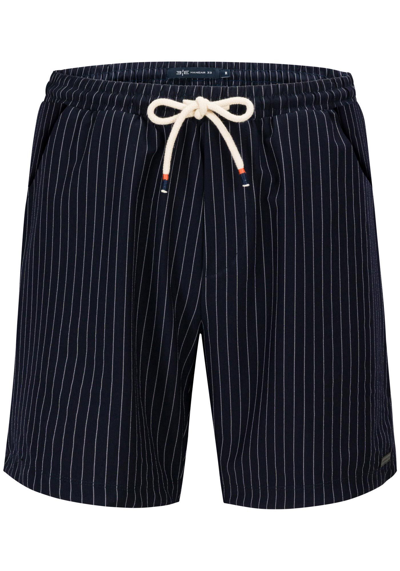 Shorts Masculino Listrado em Tecido Alfaiataria, MARINHO ACTION, large.