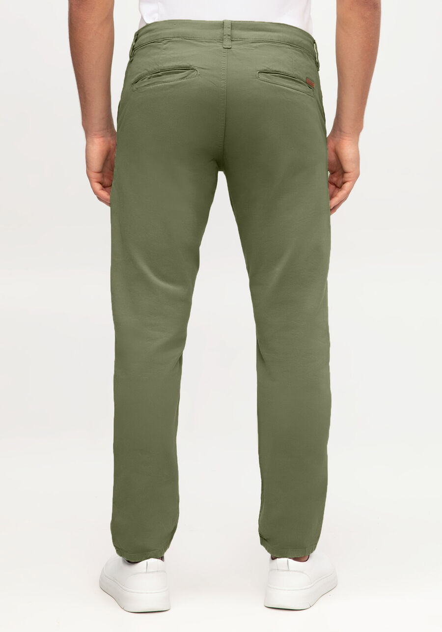 Calça Slim Turbofan Em Sarja Com Elastano, VERDE CORAL. Calça Slim Turbofan Em Sarja Com Elastano, VERDE CORAL, large.