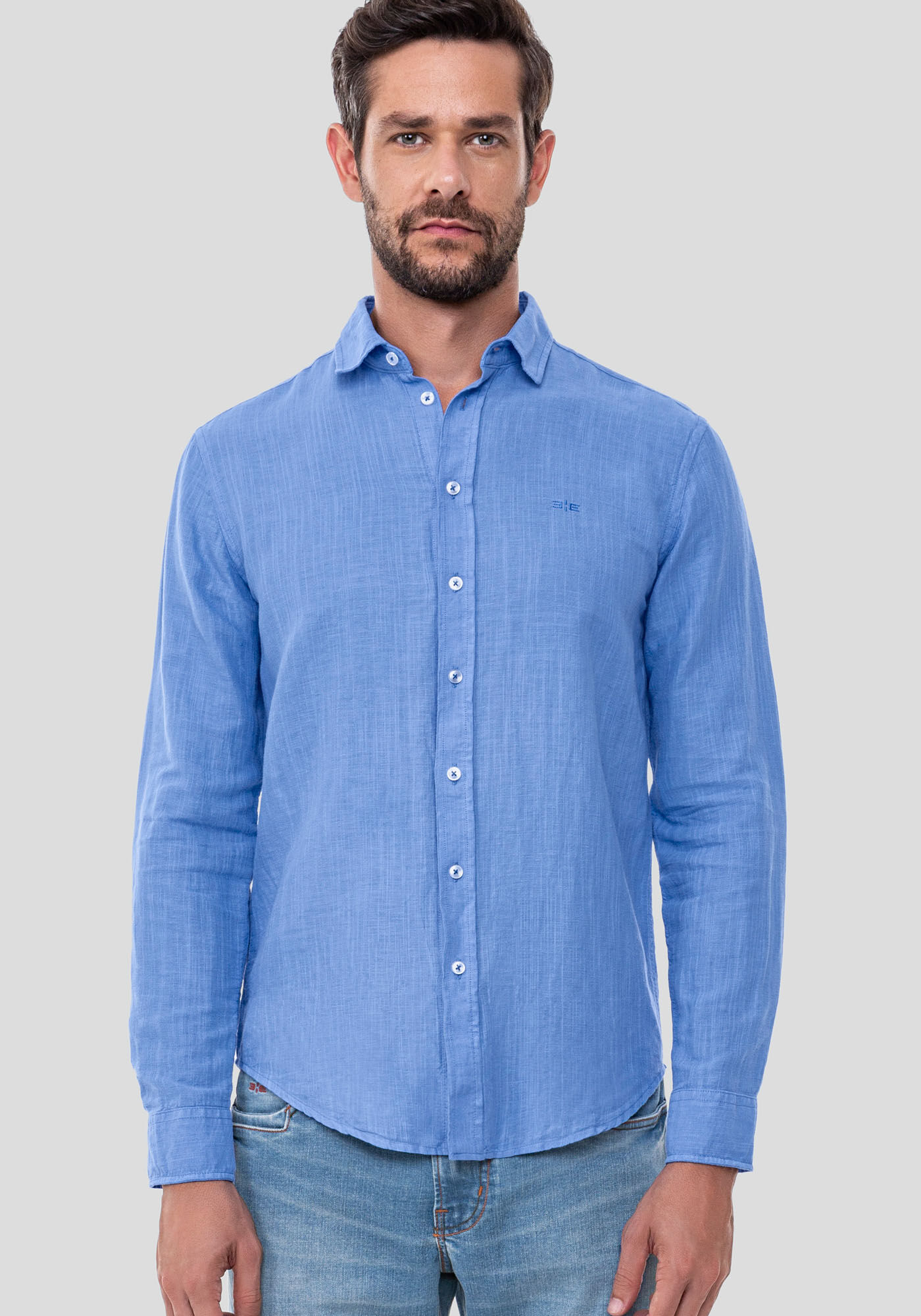 Camisa jeans sales pai e filho