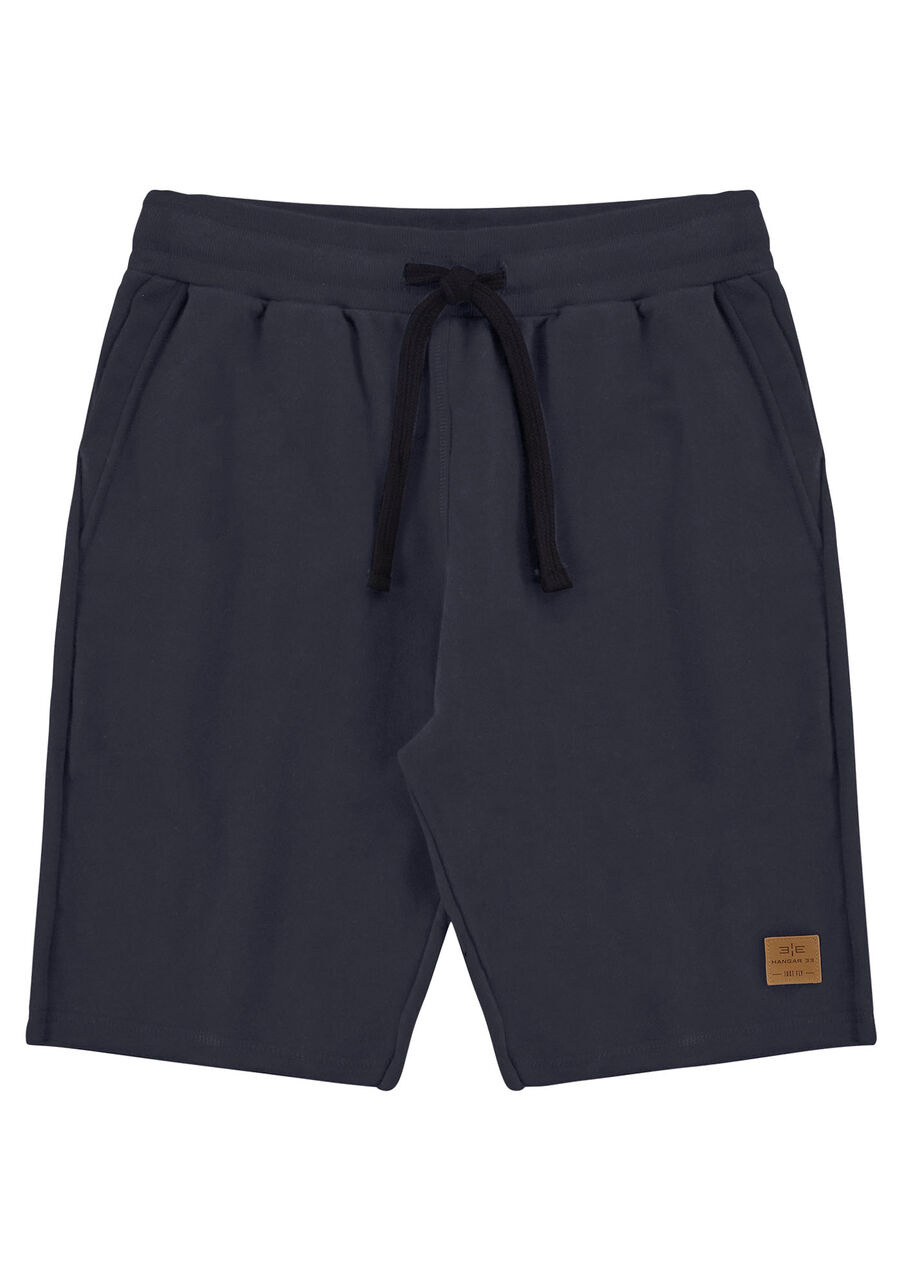 Bermuda Masculina em Moletom com Cadarço, CINZA NOTI. Bermuda Masculina em Moletom com Cadarço, CINZA NOTI, large.