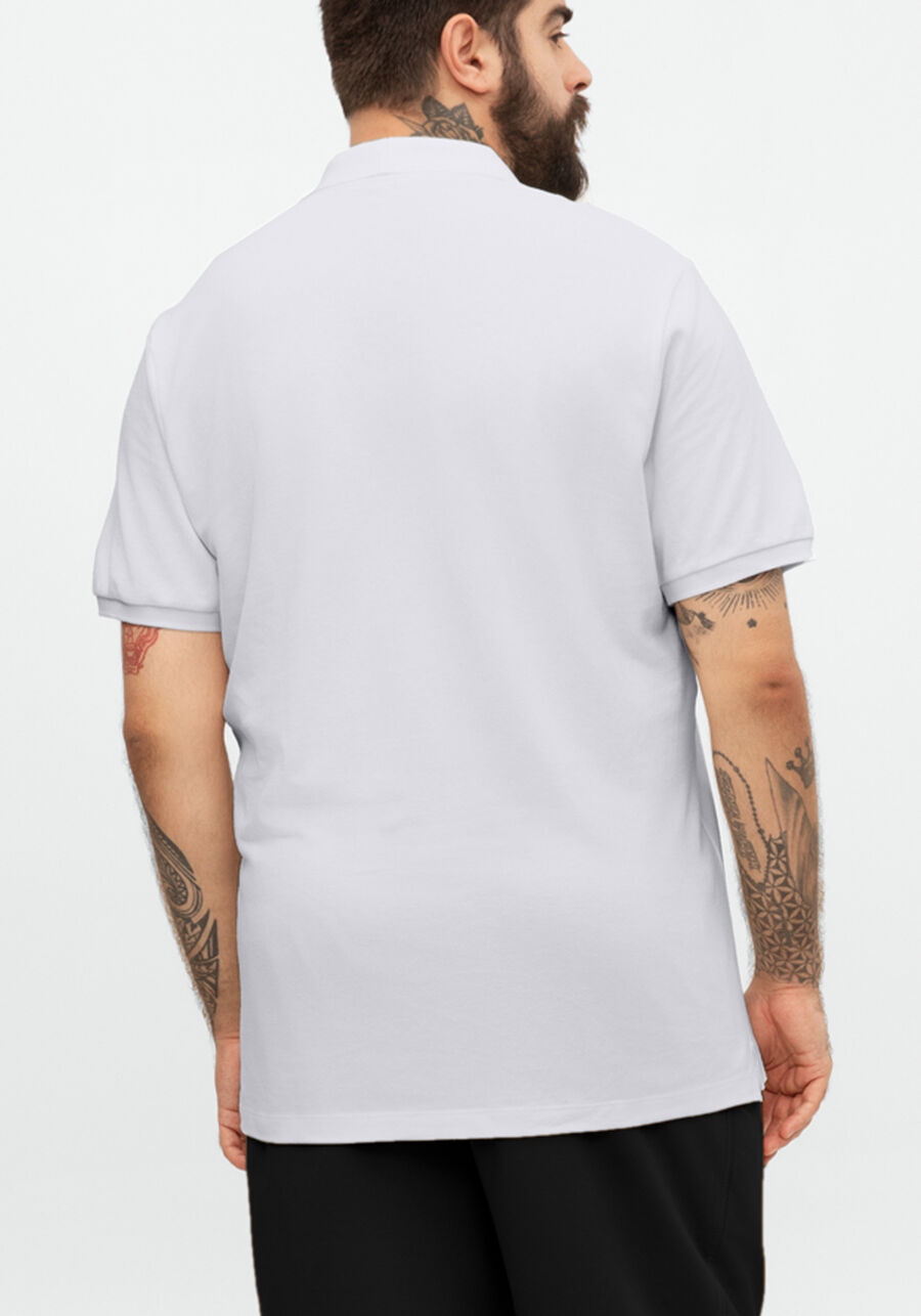 Camisa Polo Em Malha Piquet Mercerizada Colors Big & Tall, BRANCO. Camisa Polo Em Malha Piquet Mercerizada Colors Big & Tall, BRANCO, large.