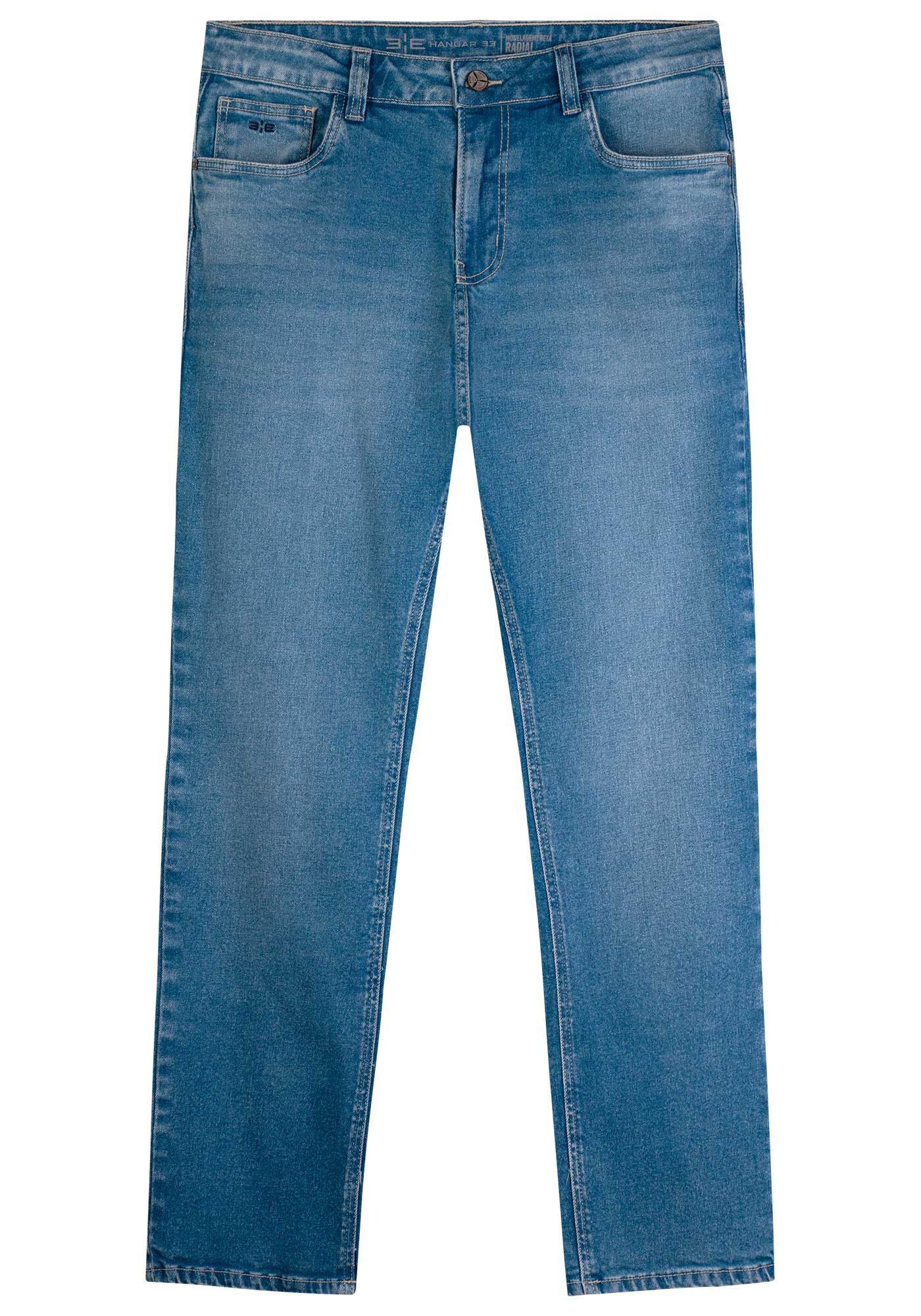 Cal&ccedil;a Jeans Masculina Reta Radial Com Elastano E Passantes, JEANS, large.