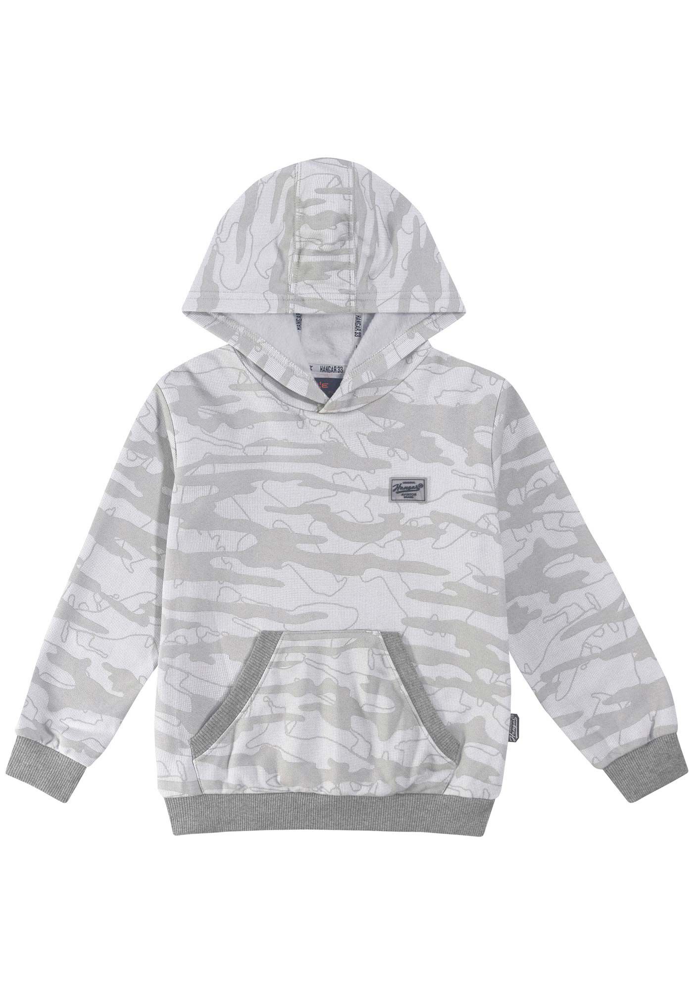 Blus&atilde;o Camuflado em Moletom Tal Pai Tal Filho Infantil, GRID CINZA, large.