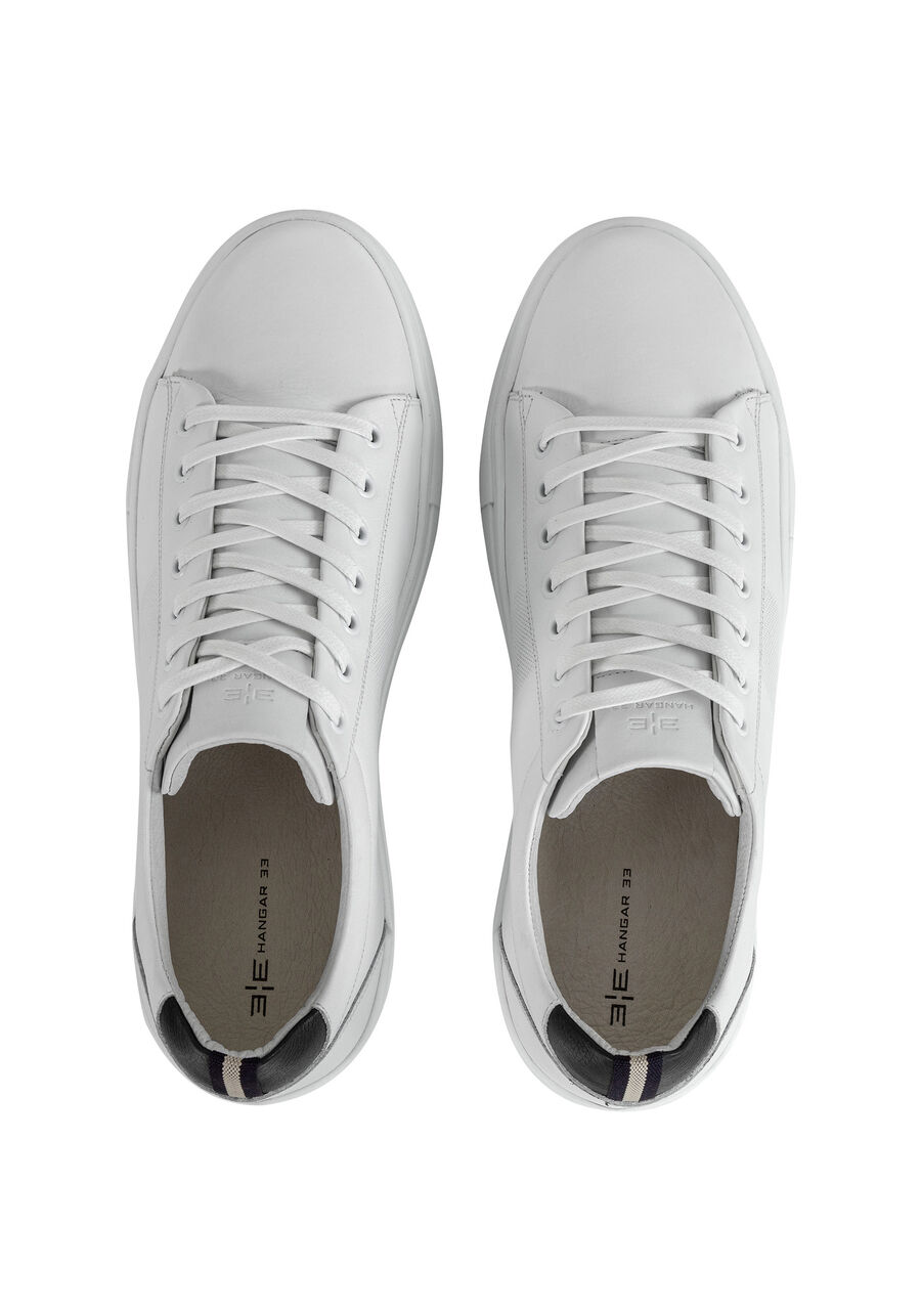 Tênis Masculino em Couro Casual, BRANCO. Tênis Masculino em Couro Casual, BRANCO, large.