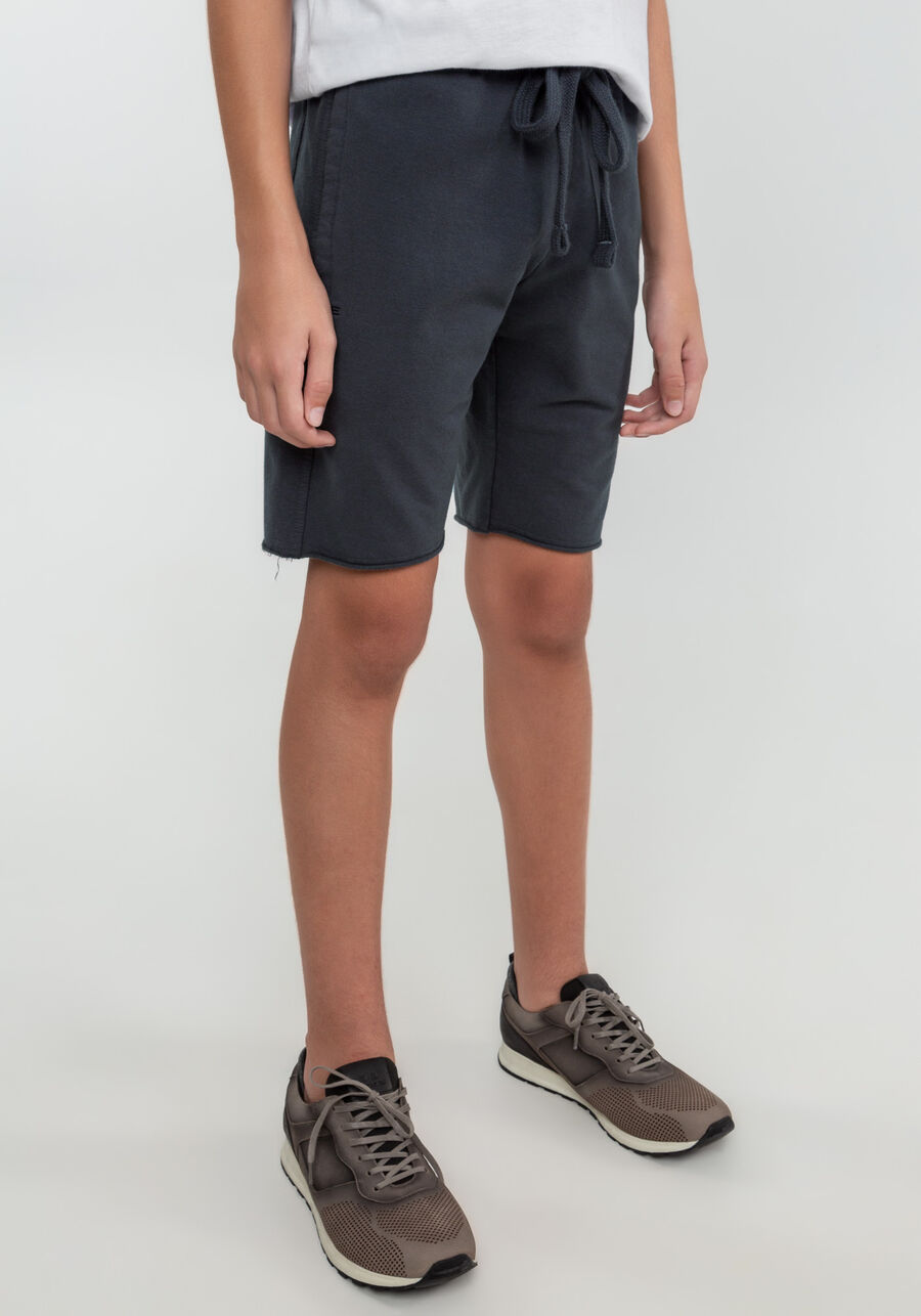 Bermuda Clássica em Molecotton com Cadarço Juvenil, CINZA CYBER. Bermuda Clássica em Molecotton com Cadarço Juvenil, CINZA CYBER, large.