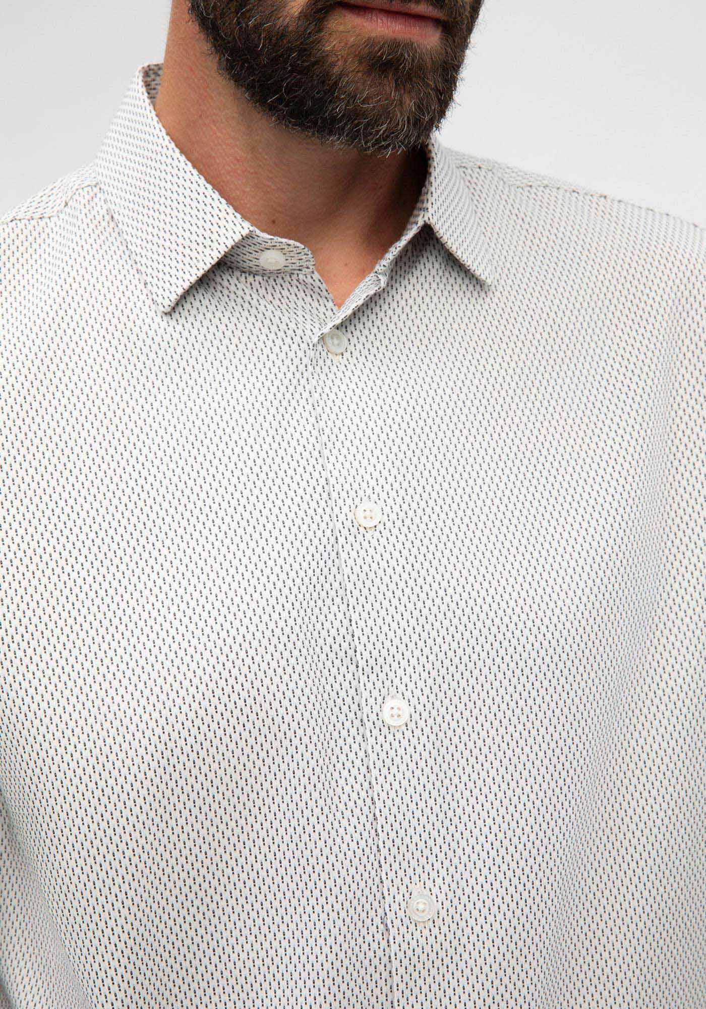 Camisa Masculina Slim Fit em Tecido Maquinetado, PRETO, large.