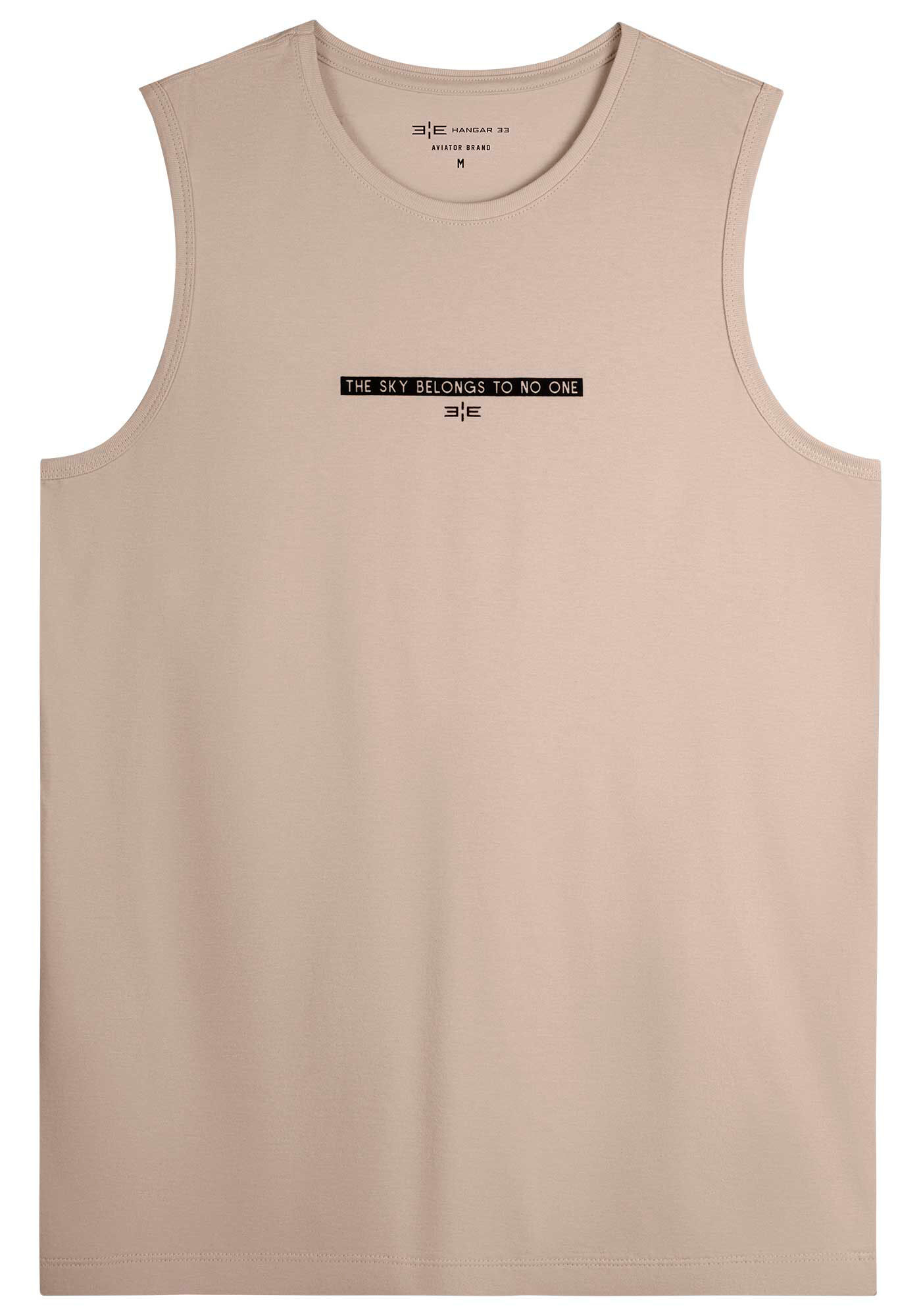 Regata Masculina em Meia Malha, BEGE SYSTEM, large.