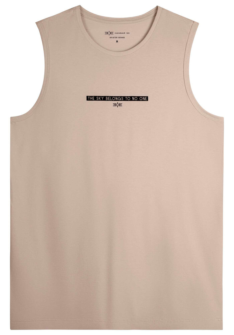 Regata Masculina em Meia Malha, BEGE SYSTEM. Regata Masculina em Meia Malha, BEGE SYSTEM, large.