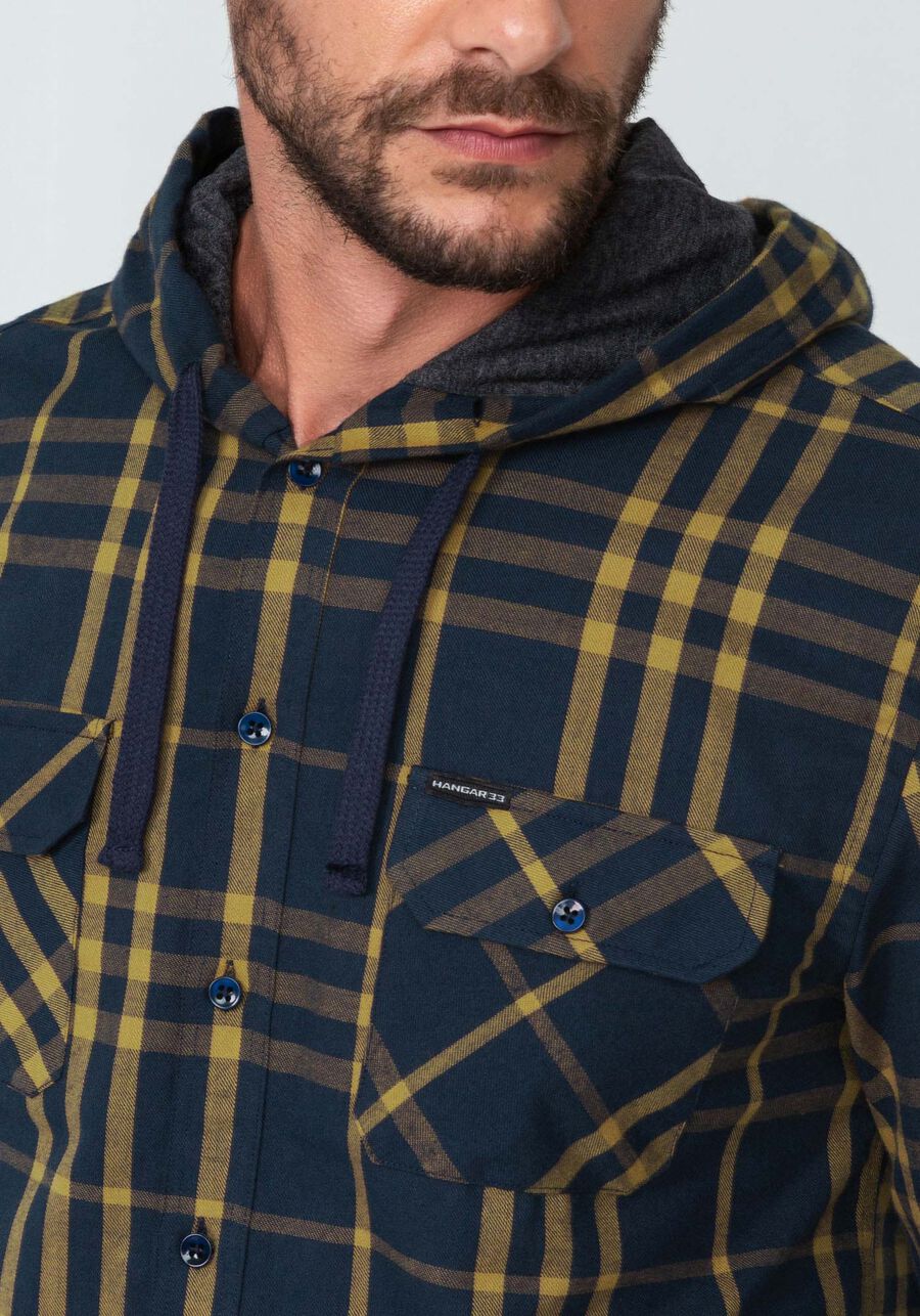Camisa Xadrez em Flanela com Capuz Tal Pai Tal Filho, MARROM TILE. Camisa Xadrez em Flanela com Capuz Tal Pai Tal Filho, MARROM TILE, large.