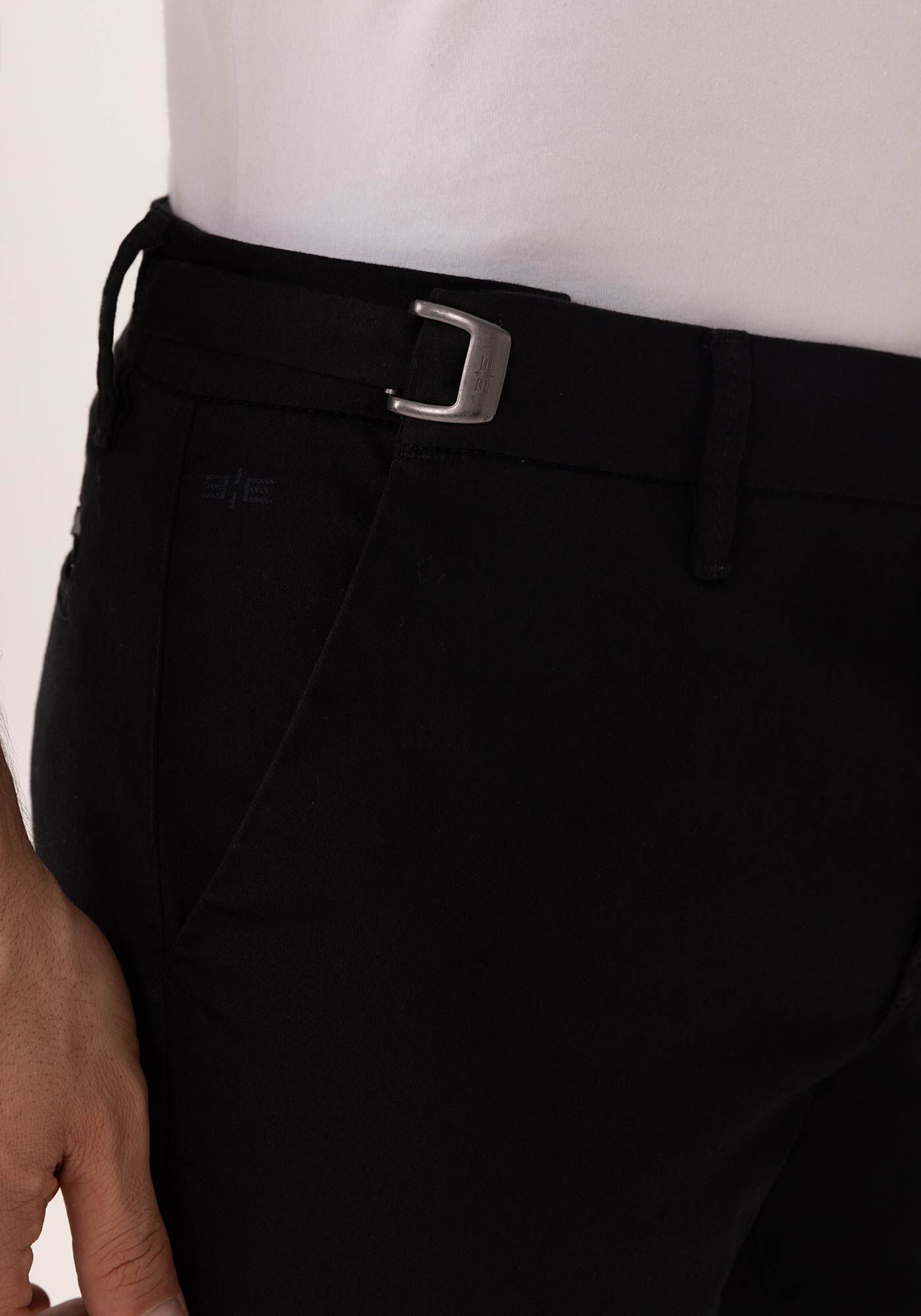 Cal&ccedil;a Slim Turbofan Em Sarja Com Elastano Smart Size, PRETO REATIVO, large.