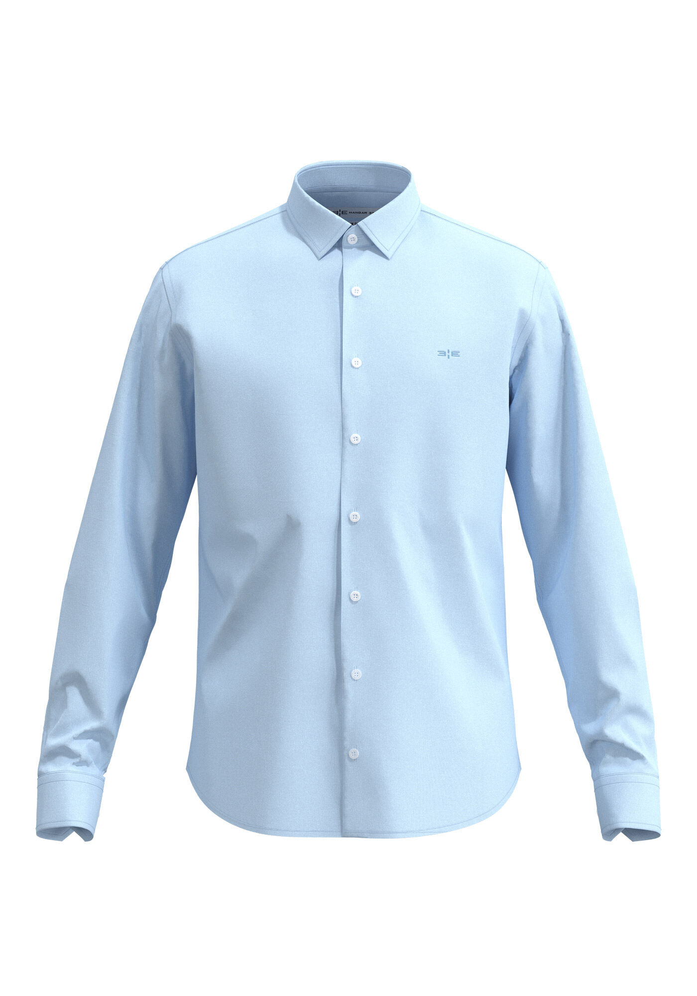Camisa De Mangas Longas Em Algod&atilde;o Mercerizado Com Elastano, AZUL BRIGHT, large.