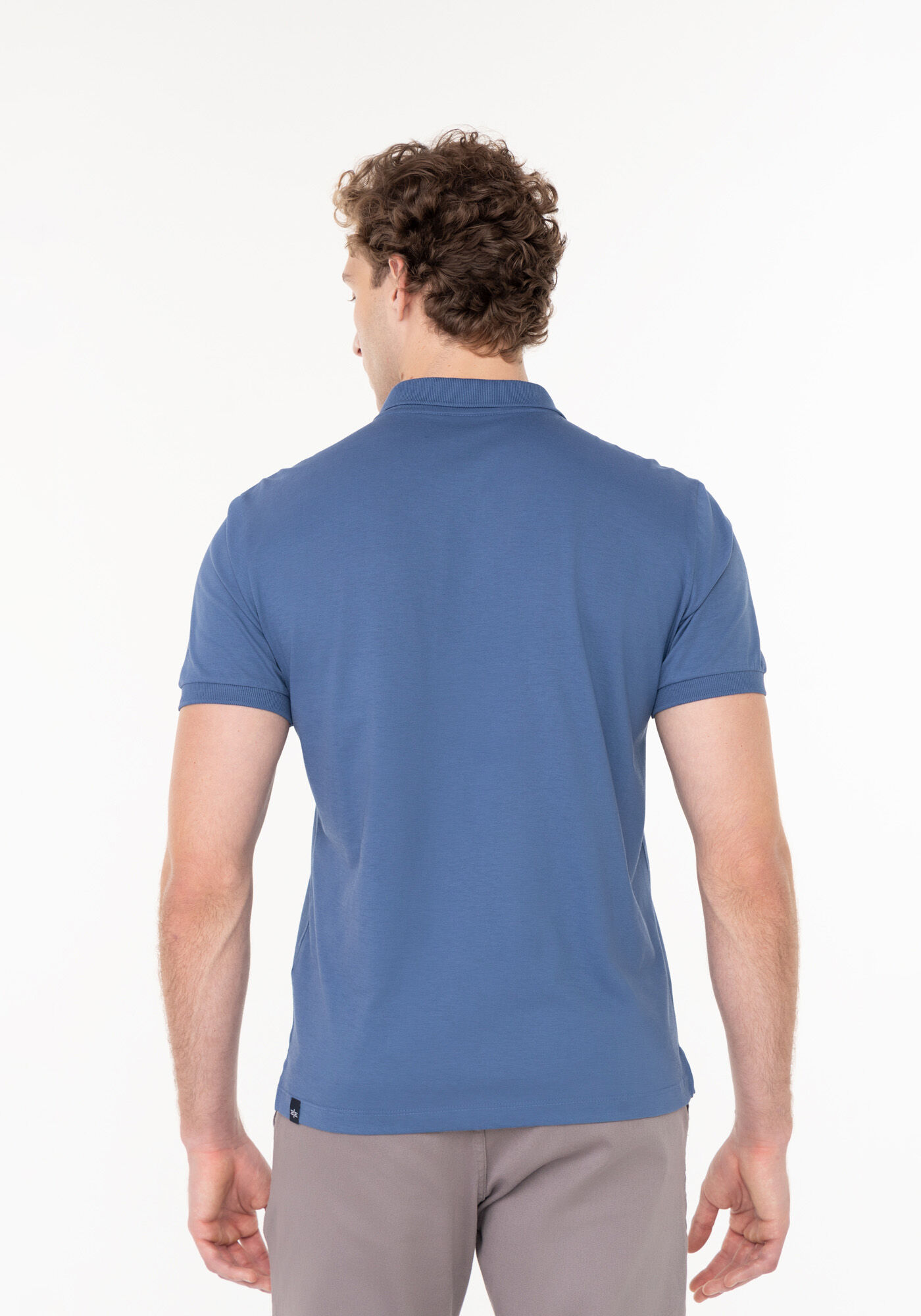 Camisa Polo De Mangas Curtas Em Algod&atilde;o Pima, AZUL SEED, large.