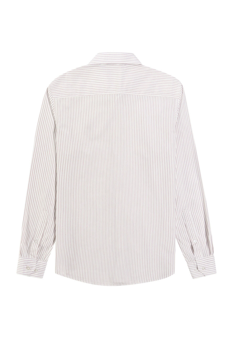 Camisa Masculina Slim Fit Fio Egípcio Listrada, BRANCO/BORDO. Camisa Masculina Slim Fit Fio Egípcio Listrada, BRANCO/BORDO, large.