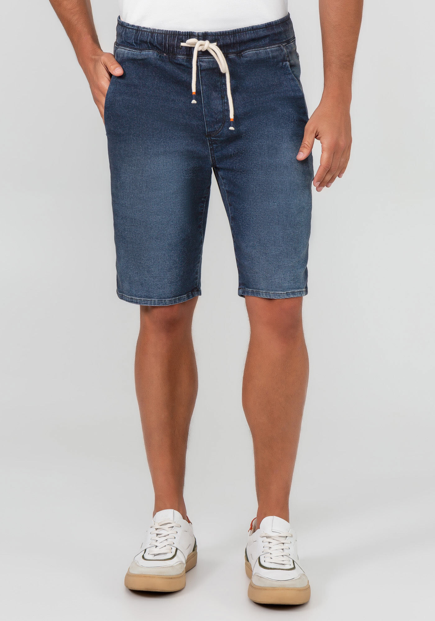 Bermuda jeans deals com elastico masculina
