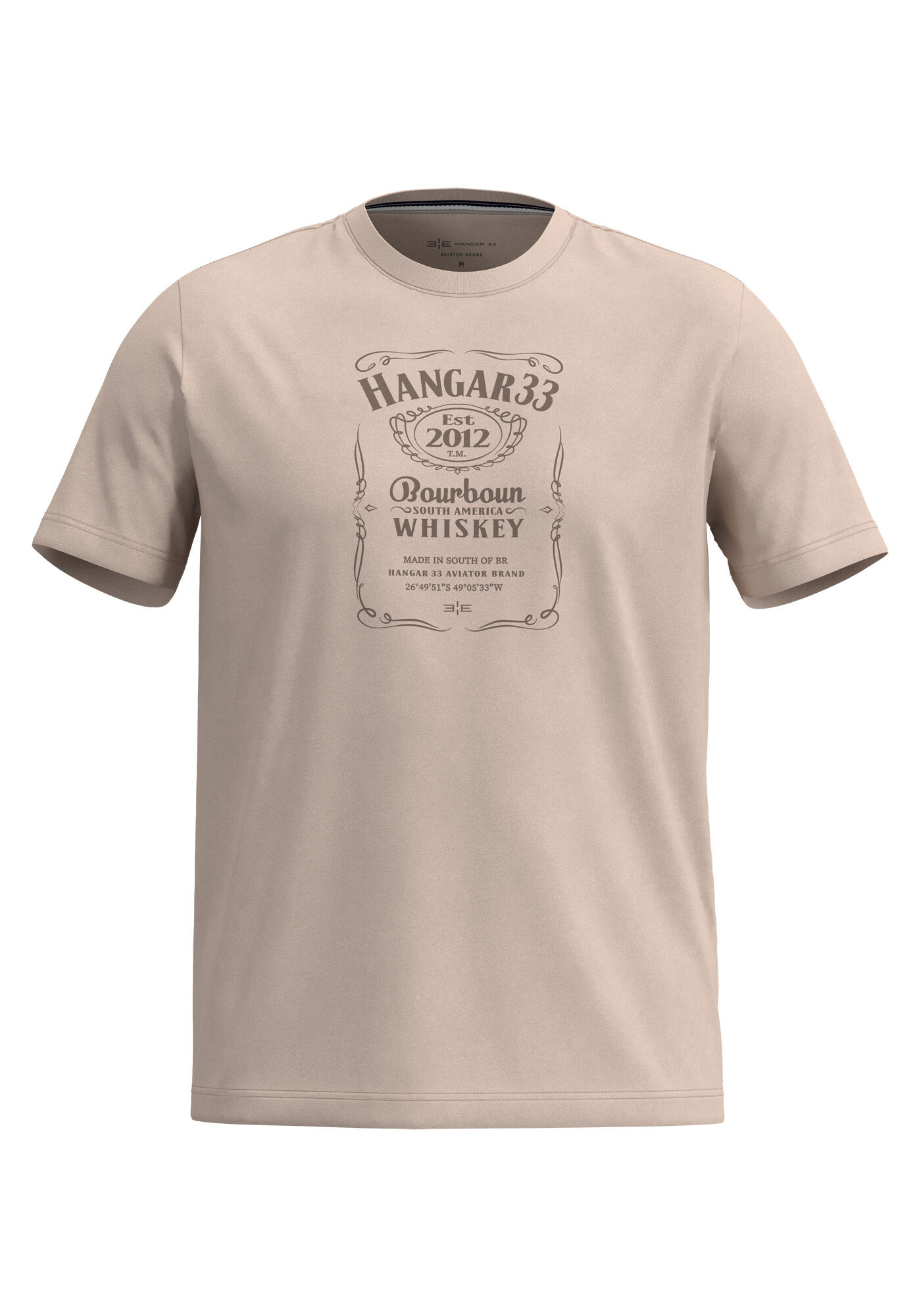 Camiseta Com Estampa Localizada Em Meia Malha De Algod&atilde;o, BEGE SILVERSTONE, large.