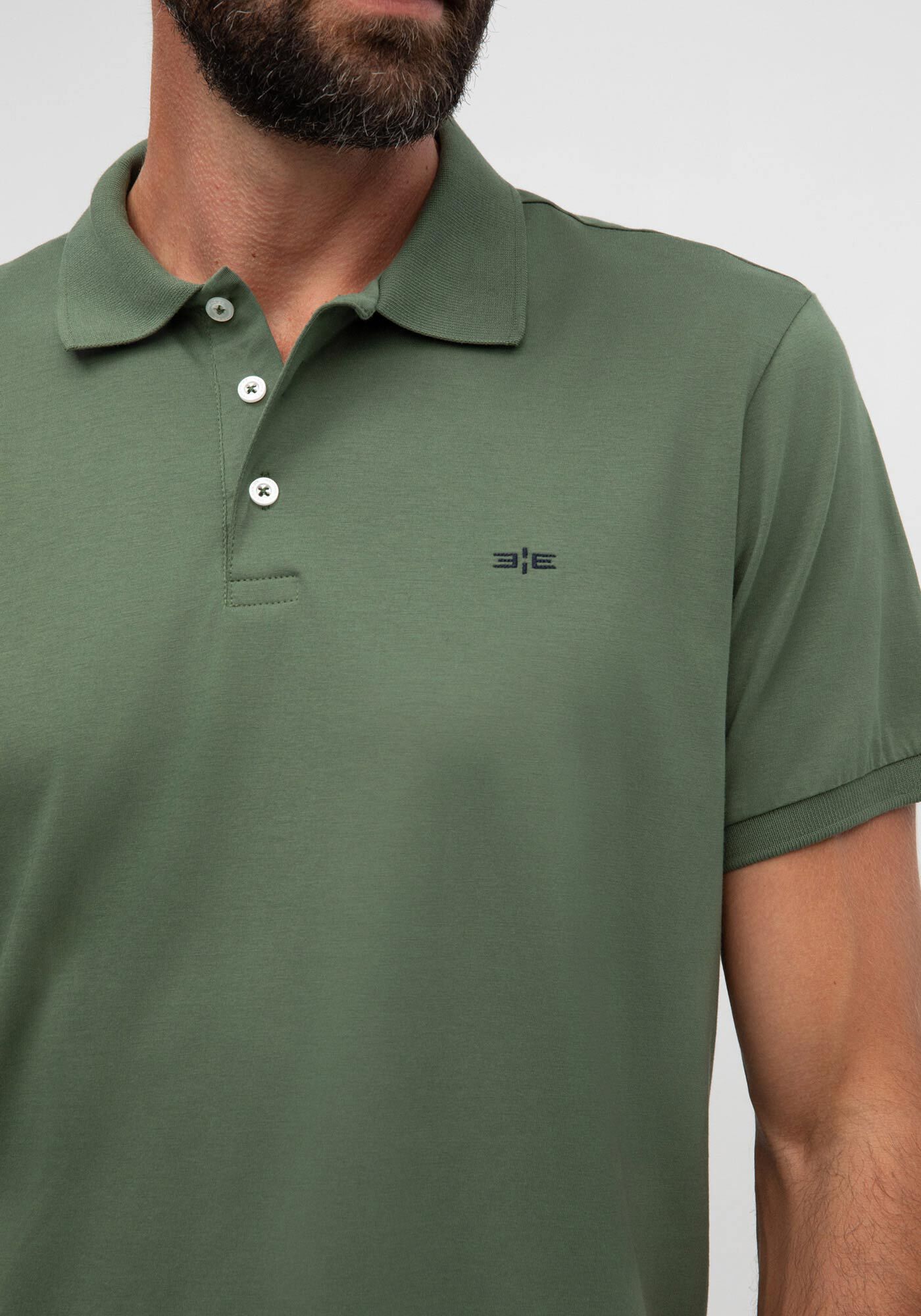 Camisa Polo De Mangas Curtas Em Algod&atilde;o Pima, VERDE GOLF, large.