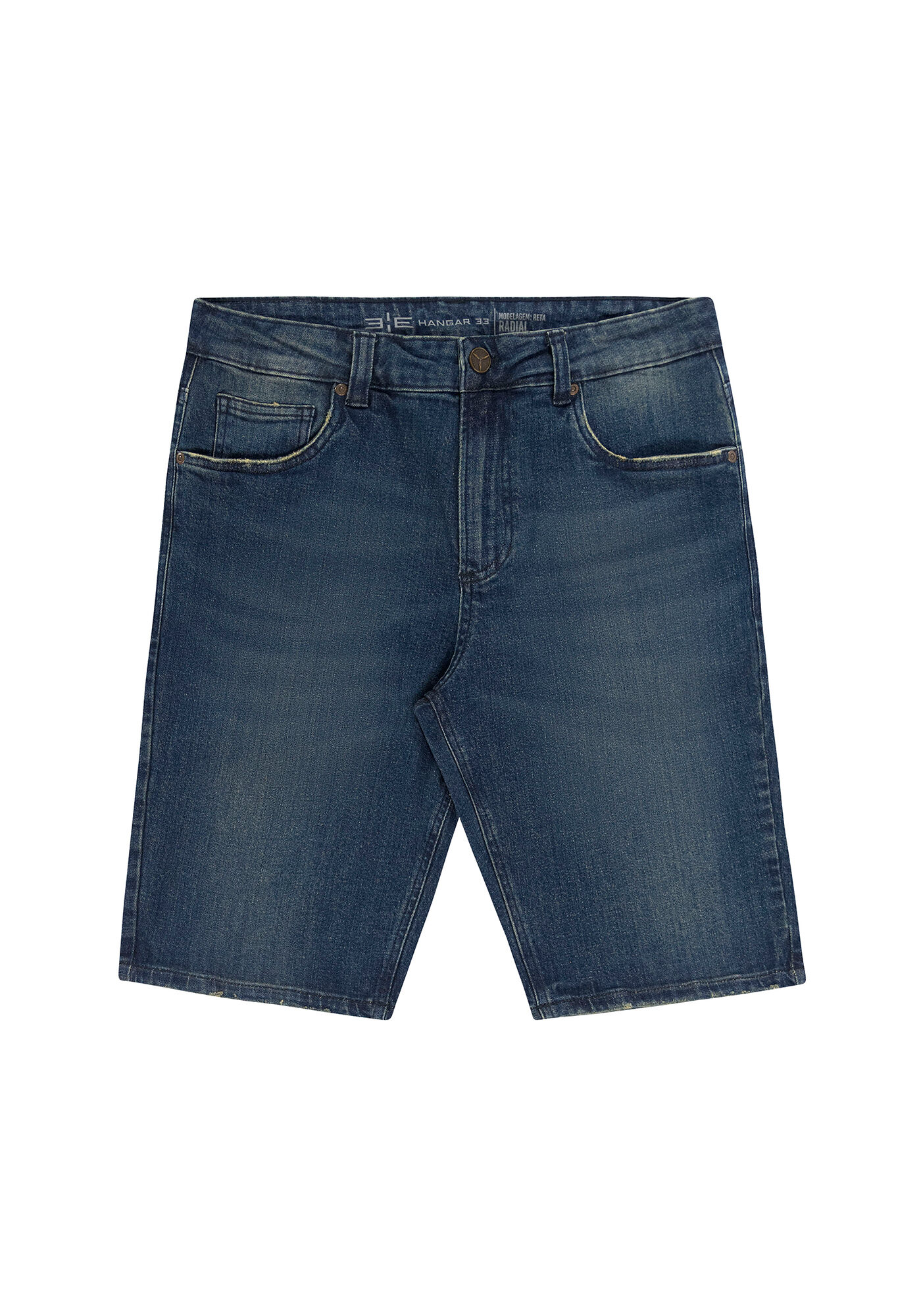 Bermuda Jeans com Elastano Reta, JEANS, large.