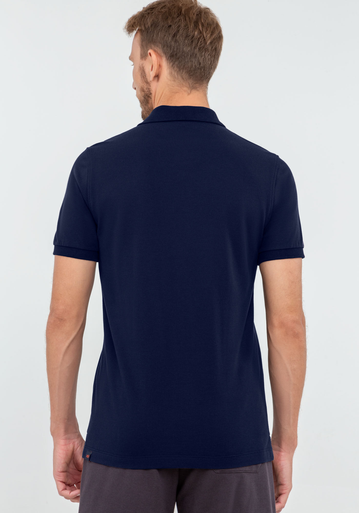 Camisa Polo Cl&aacute;ssica em Malha Piquet Pima, MARINHO ACTION, large.