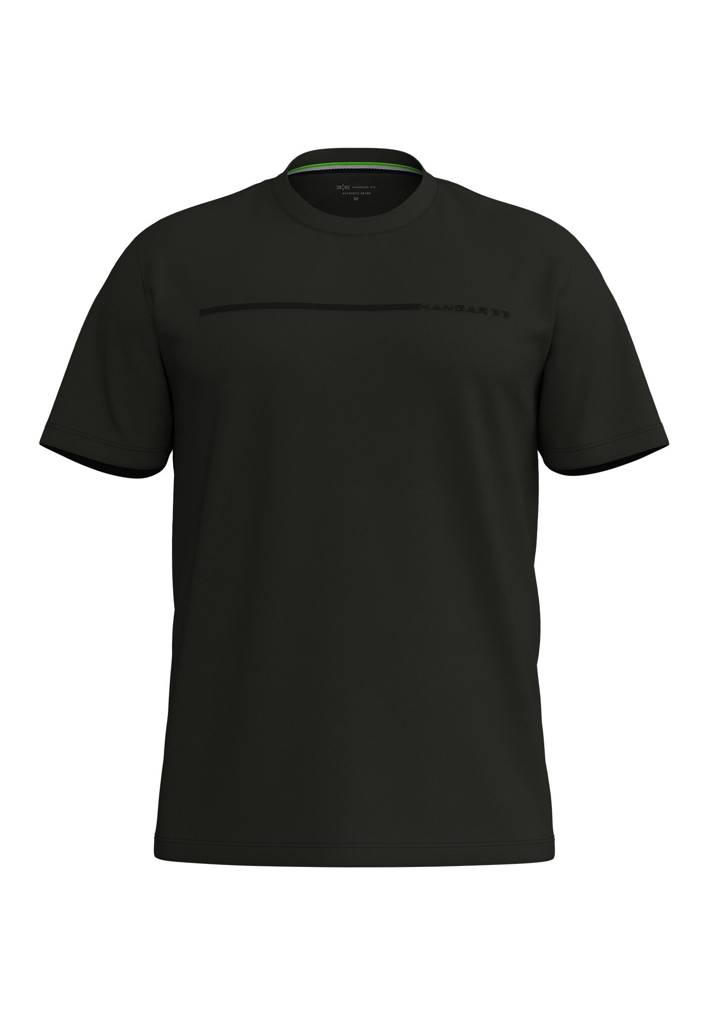 Camiseta De Mangas Curtas Big & Tall Em Malha Respons&aacute;vel, PRETO, large.