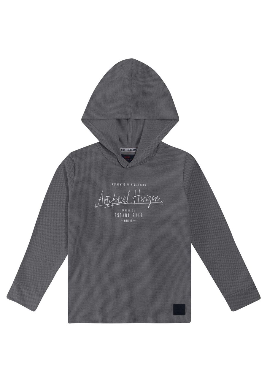 Blusão Manga Longa com Capuz Tal Pai Tal Filho Infantil, PRETO REATIVO. Blusão Manga Longa com Capuz Tal Pai Tal Filho Infantil, PRETO REATIVO, large.