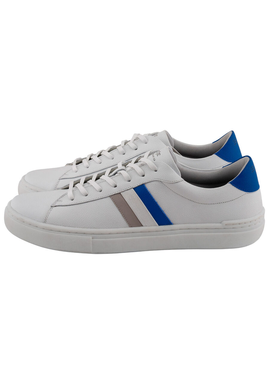 Tênis Casual Masculino Com Recortes Laterais E Solado Reto, BRANCO. Tênis Casual Masculino Com Recortes Laterais E Solado Reto, BRANCO, large.