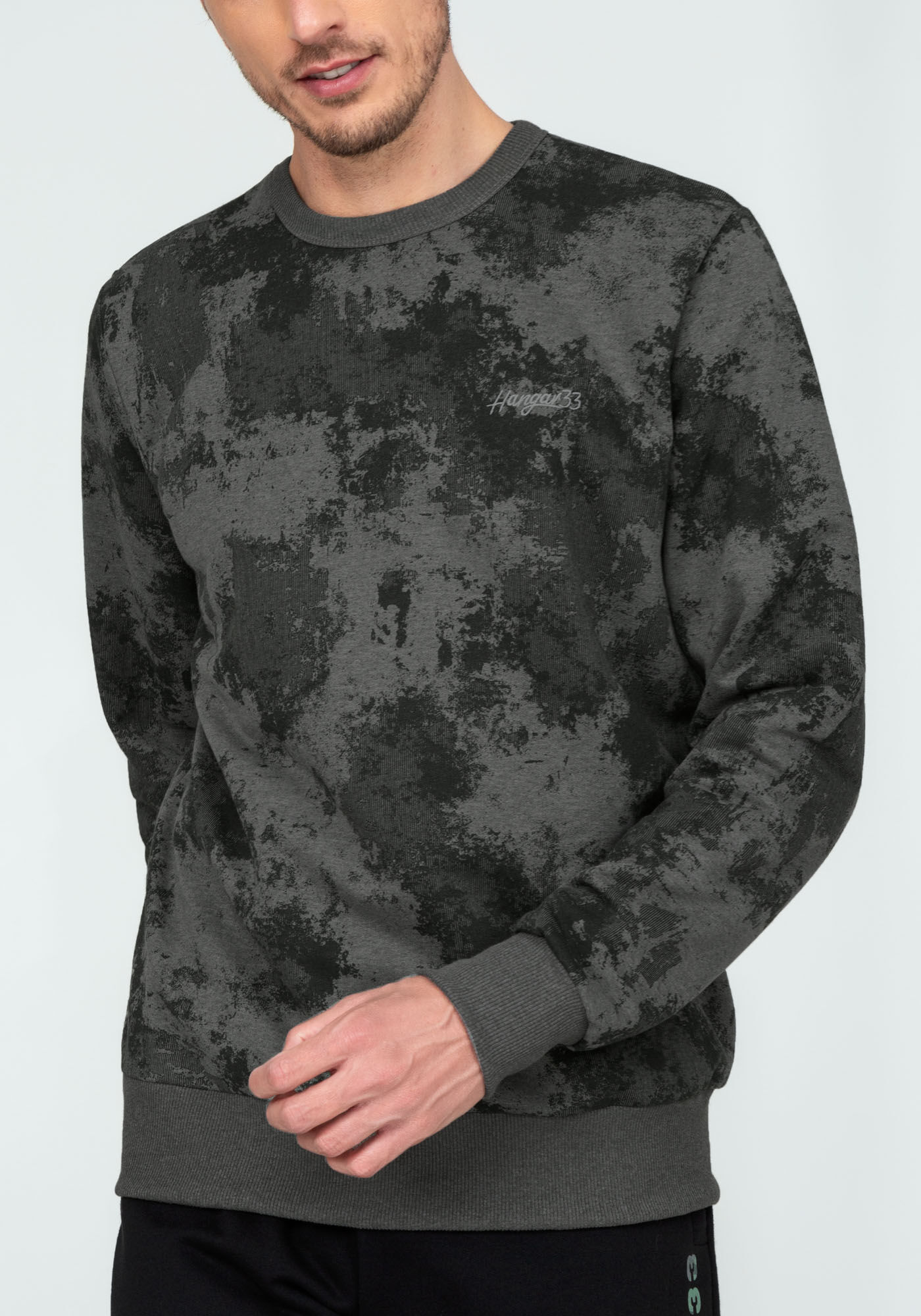 Blus&atilde;o Manga Longa em Moletom Estampado, MAPA VERDE, large.