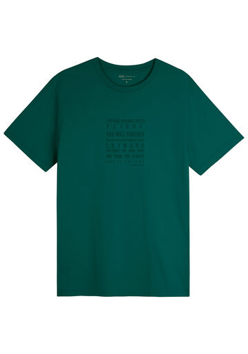 Camiseta Masculina com Estampa Lettering, VERDE AVIATION. Camiseta Masculina com Estampa Lettering, VERDE AVIATION, large.