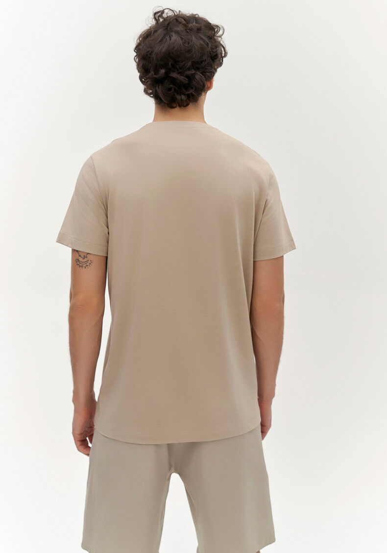 Camiseta Masculina Manga Curta Estampada, BEGE PANAMA, large.