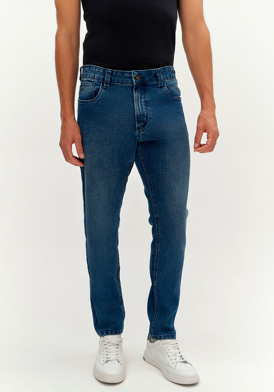 Calça Jeans Masculina Skinny Média Estonada, JEANS. Calça Jeans Masculina Skinny Média Estonada, JEANS, large.