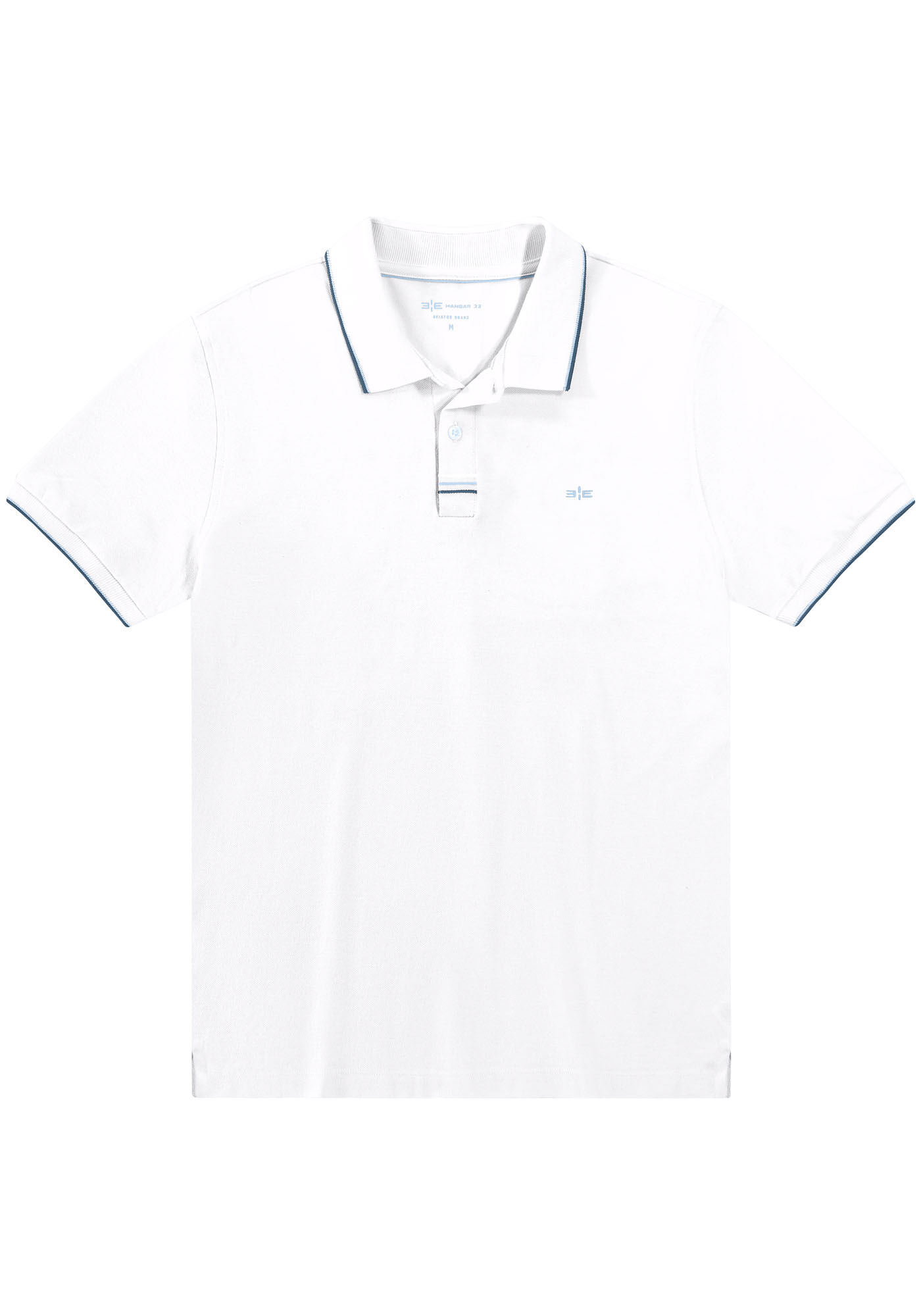 Camisa Polo Masculina em Malha Piquet com Bordado, BRANCO, large.
