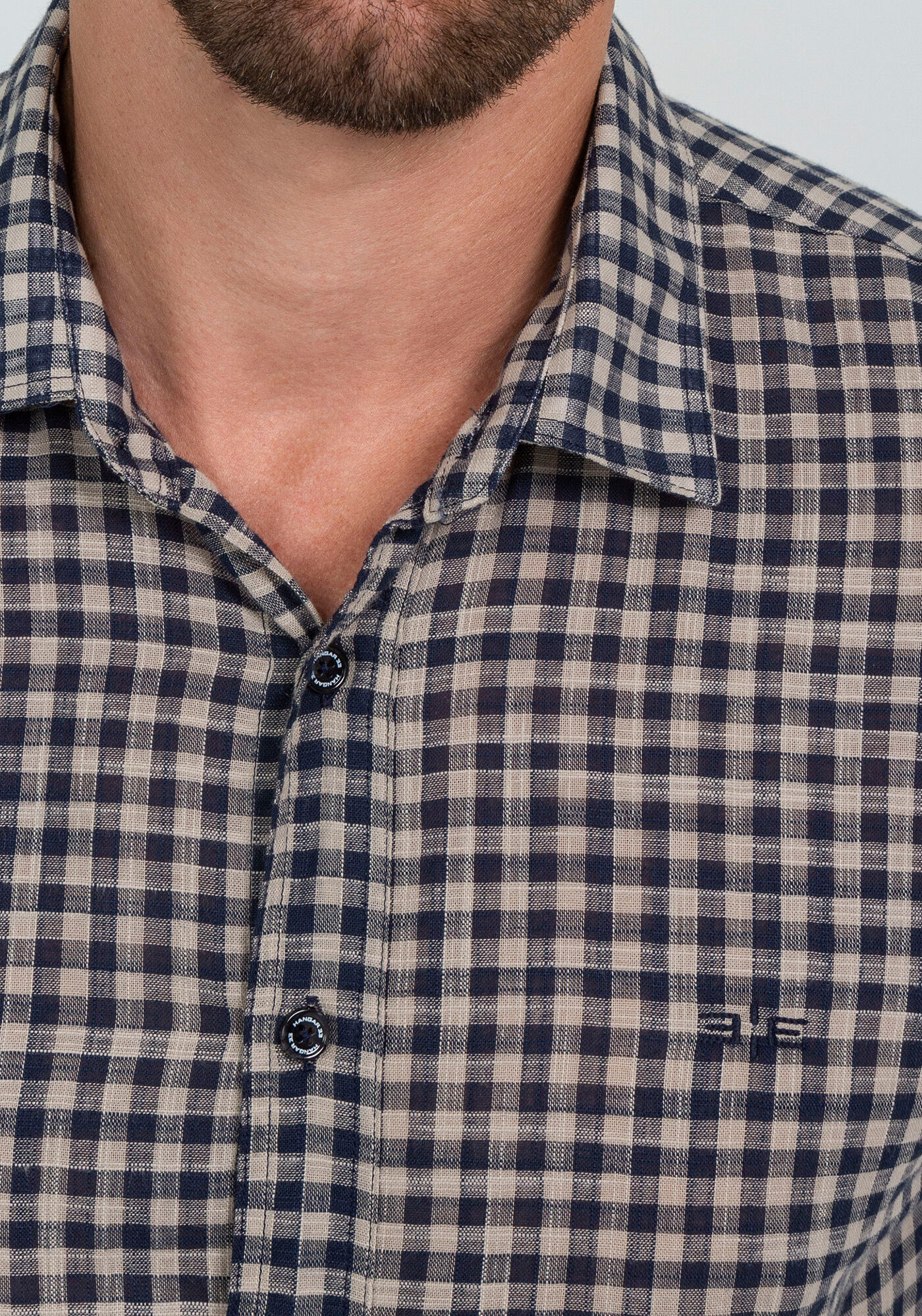 Camisa Xadrez Comfort Tecido Flam&ecirc;, BEGE RUSSET, large.