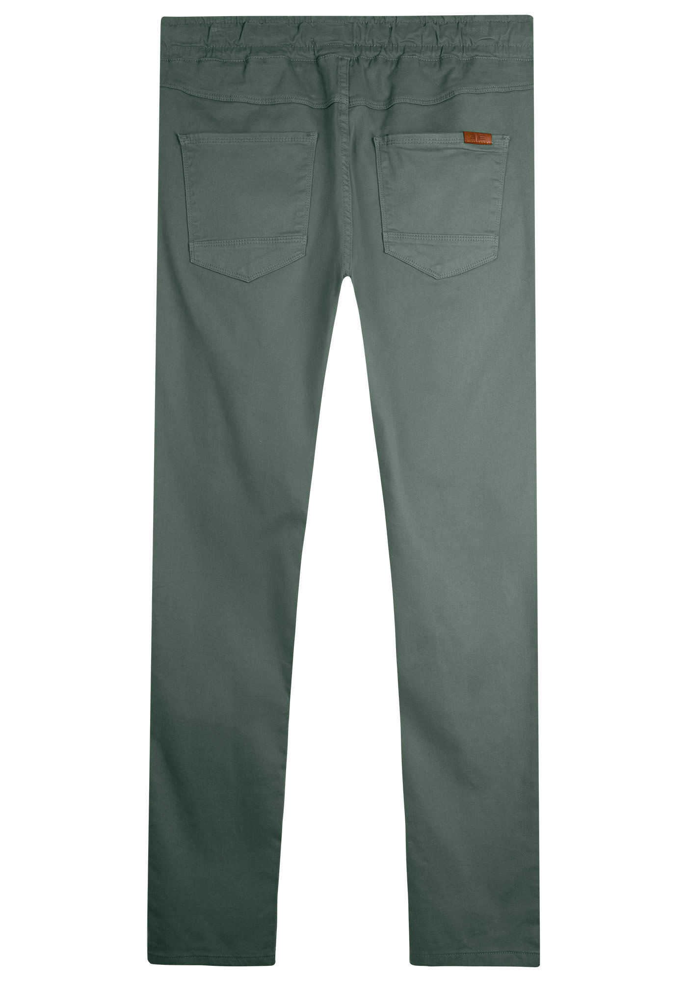 Cal&ccedil;a Jogging Com Bolsos Em Sarja Denim Malha, VERDE PANTANO, large.