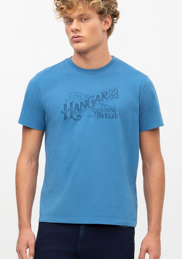Camiseta Masculina em Malha Estampada, AZUL TENDER. Camiseta Masculina em Malha Estampada, AZUL TENDER, large.