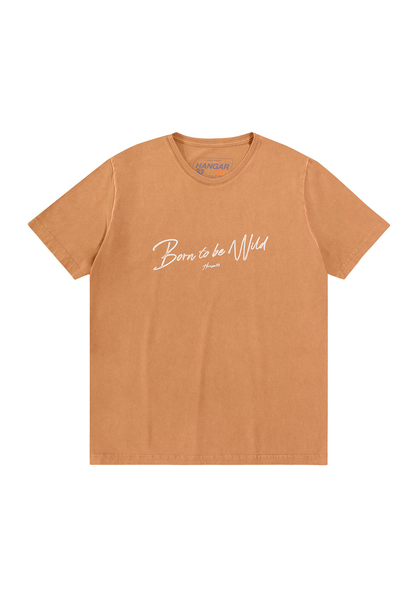 Camiseta Masculina  Marmorizada com Estampa, LARANJA RUBRO, large.