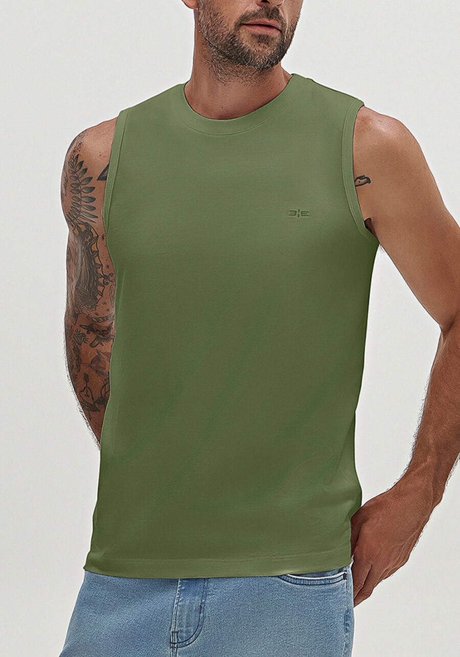 Regata Colors Em Meia Malha De Algodão Responsável, VERDE MOVIMENTO. Regata Colors Em Meia Malha De Algodão Responsável, VERDE MOVIMENTO, large.