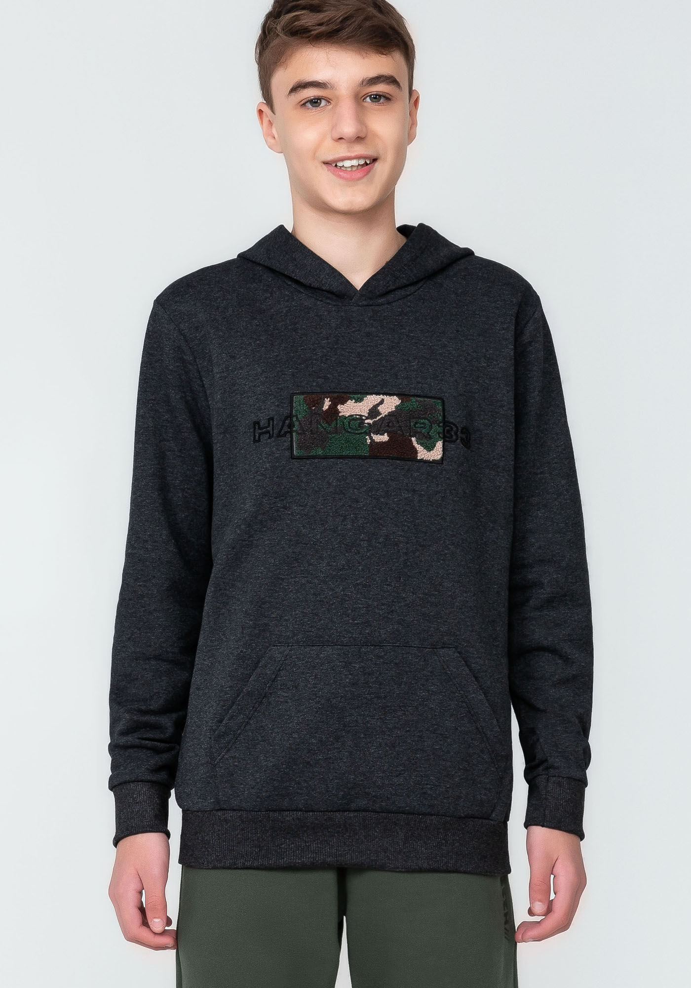 Blus o em Moletom com Bordado Camuflado Juvenil Hangar 33