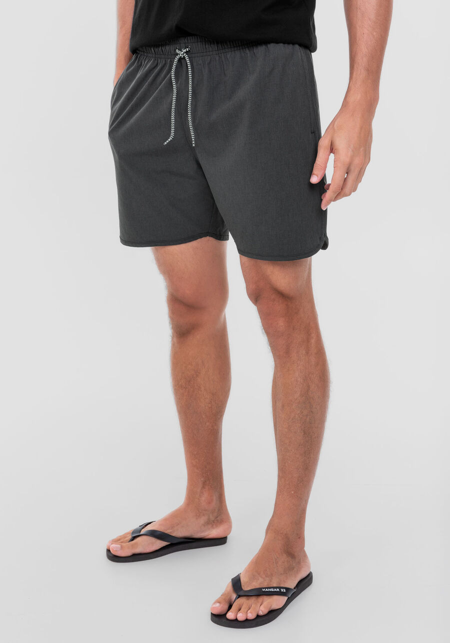 Shorts Masculino em Tecido com Efeito Estonado, MESCLA ESCURO, large.