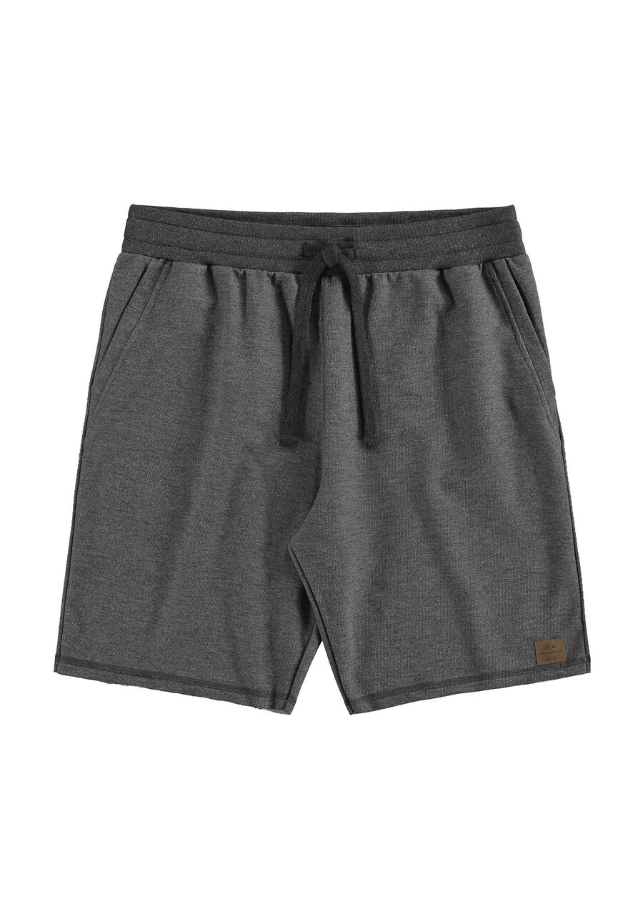 Bermuda em Moletom com bolso Big e Tall, MESCLA ESCURO. Bermuda em Moletom com bolso Big e Tall, MESCLA ESCURO, large.