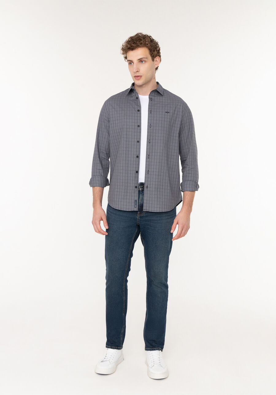 Calça Jeans Com Elastano Masculina Slim Turbofan, JEANS. Calça Jeans Com Elastano Masculina Slim Turbofan, JEANS, large.